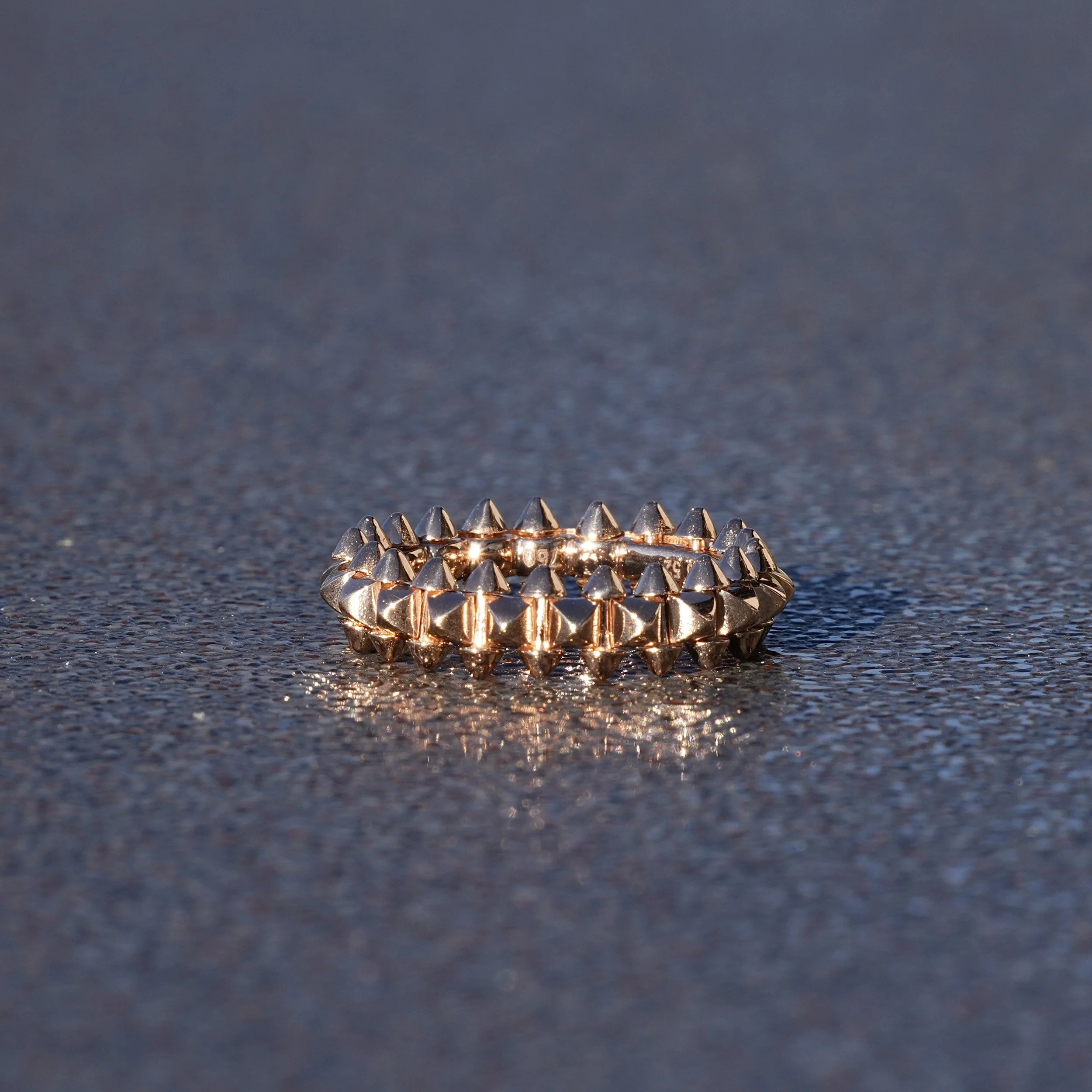 Women's Clash Design Ring in 18ct Rose Gold  – Side View | Eighty8Diamonds