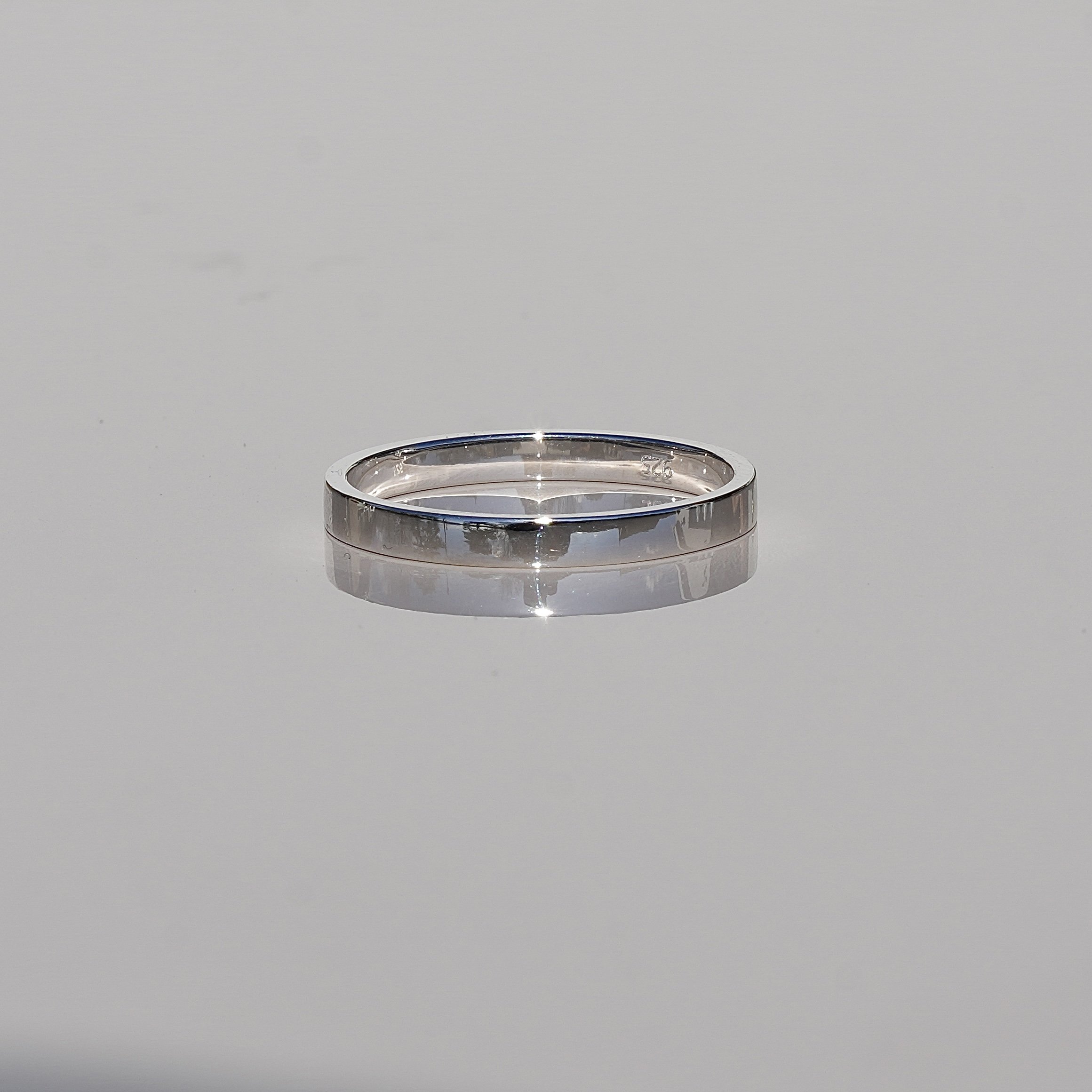 Women's Flat Court Wedding Band - 2mm in 18ct  White Gold -Front View | Eighty8Diamonds