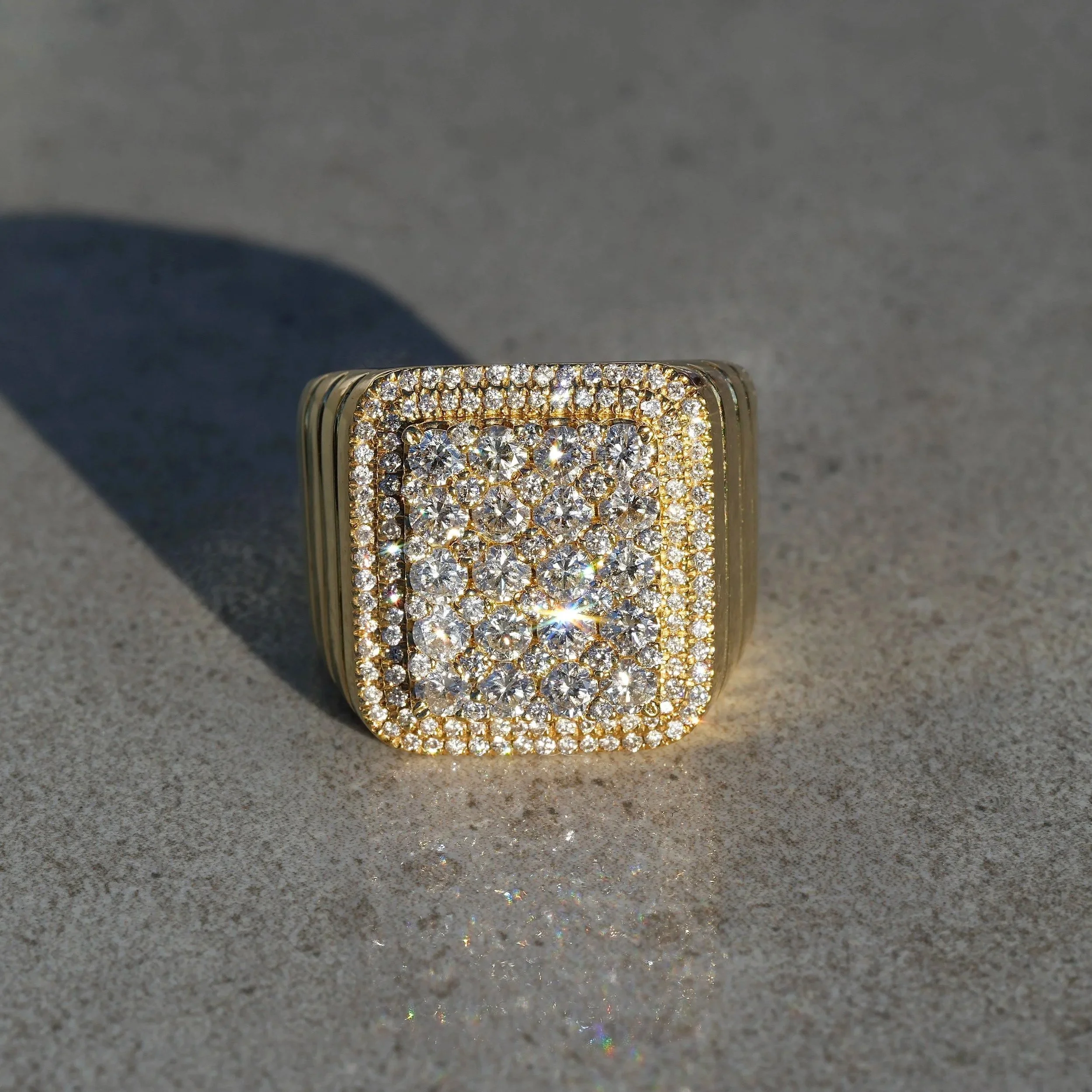 Men's Pave Diamond Square Ring