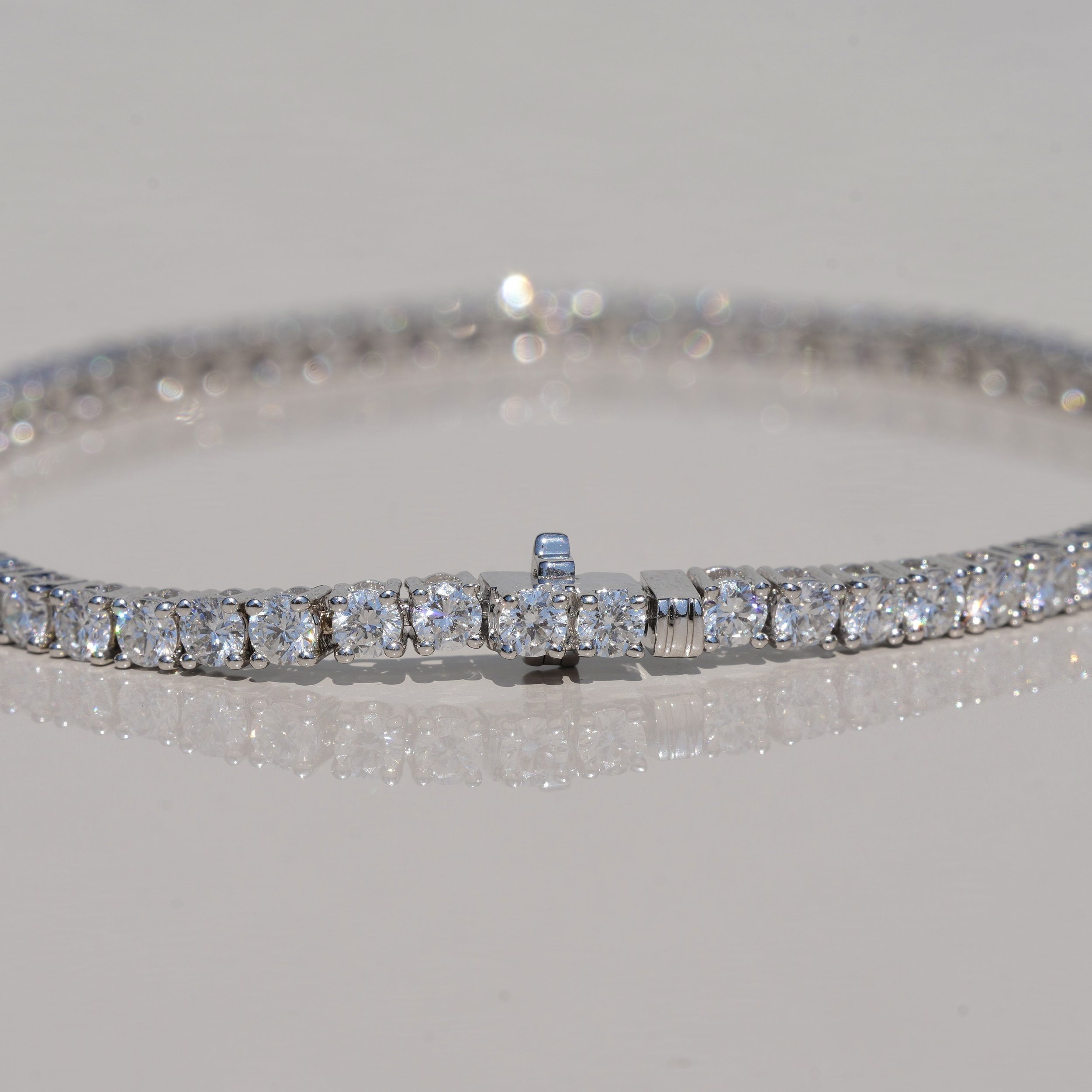 Women’s Tennis Bracelet 3.00 ct in 14K White Gold – Side View | Eighty8Diamonds
