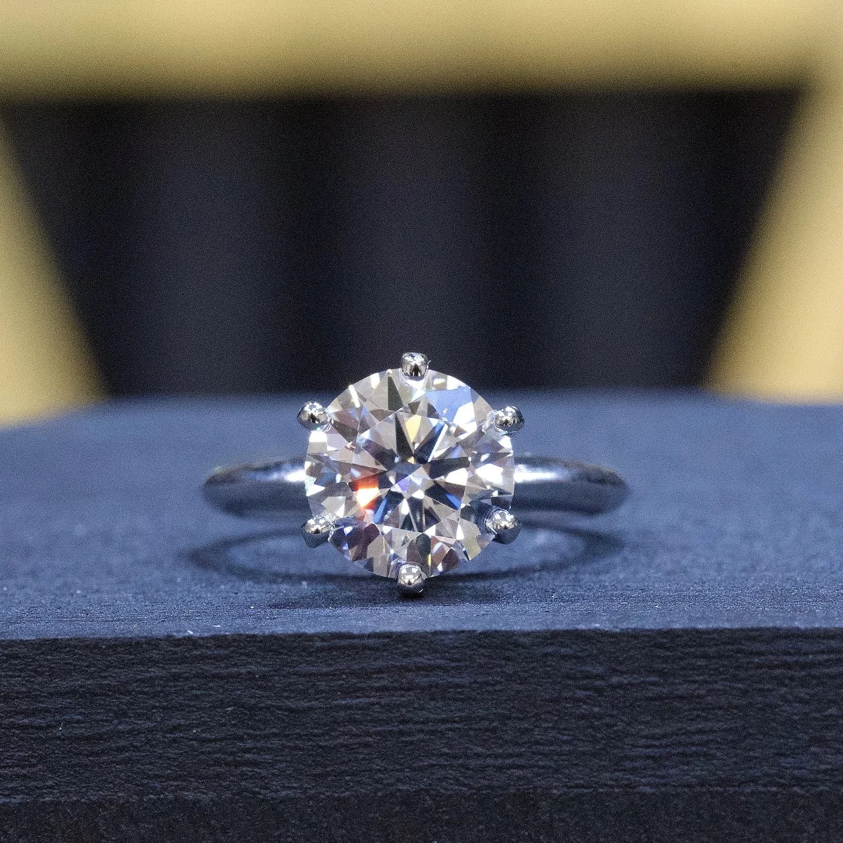 Tiffany Desing Diamond Solitaire Engagement Ring  in Platinum –Side View | Eighty8Diamonds