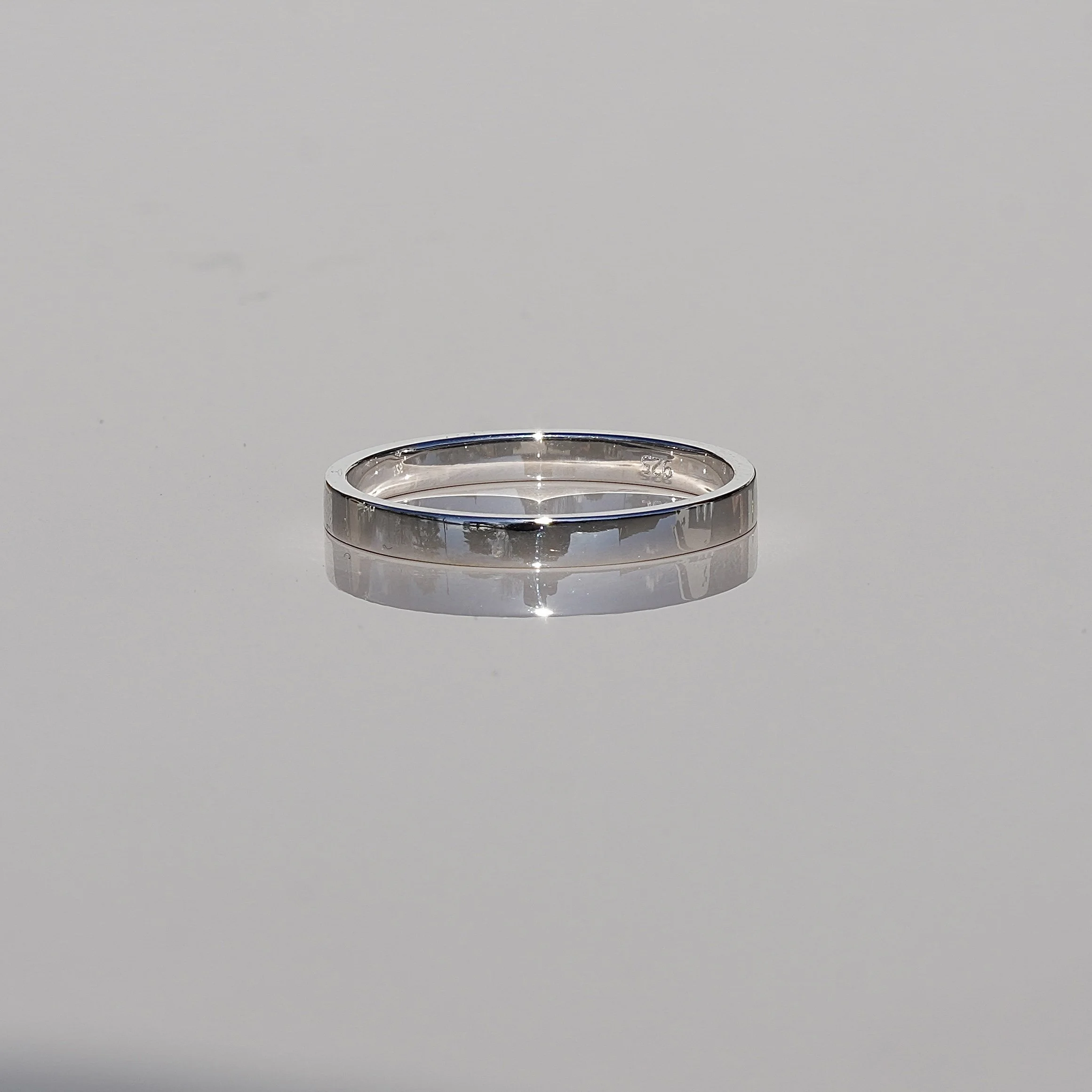 Flat Court Wedding Band - 2mm in 18ct  White Gold -Front View | Eighty8Diamonds