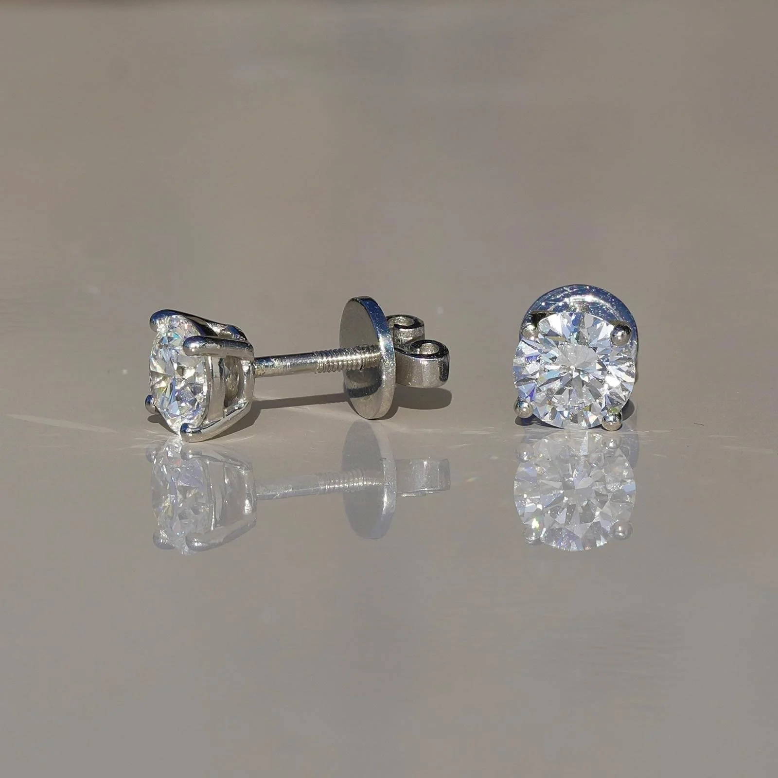 Women’s Diamond Earrings 2ct Total in Platinum – Front View | Eighty8Diamonds