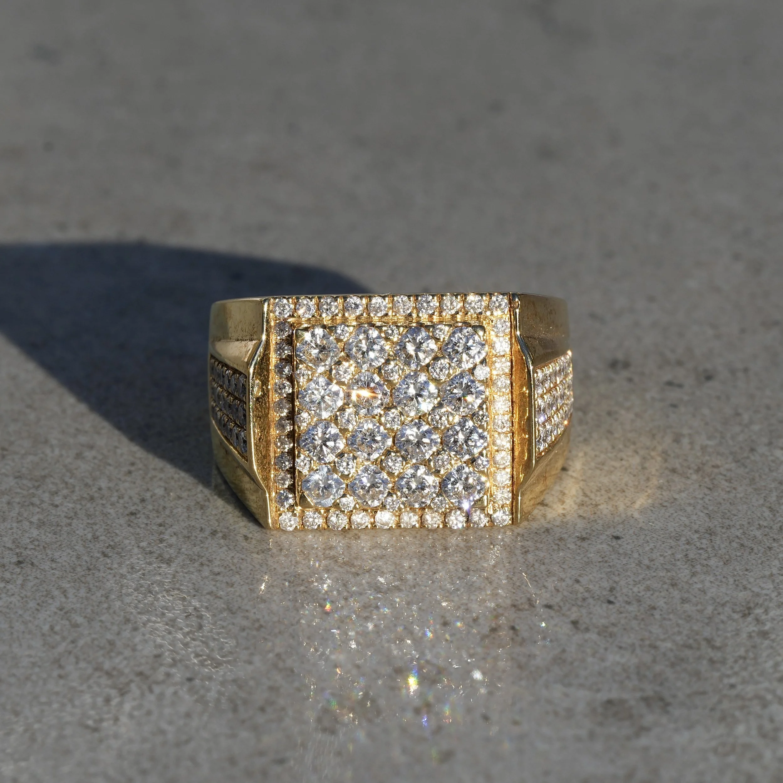 Men's Yellow Gold Diamond Ring