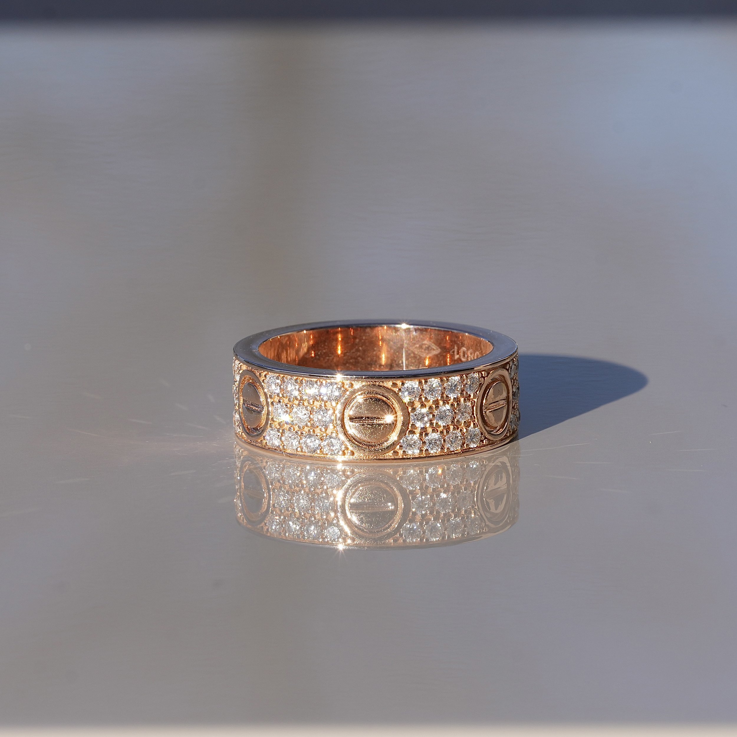 Women's Love Design Pave Classic Model 6.5 mm Ring