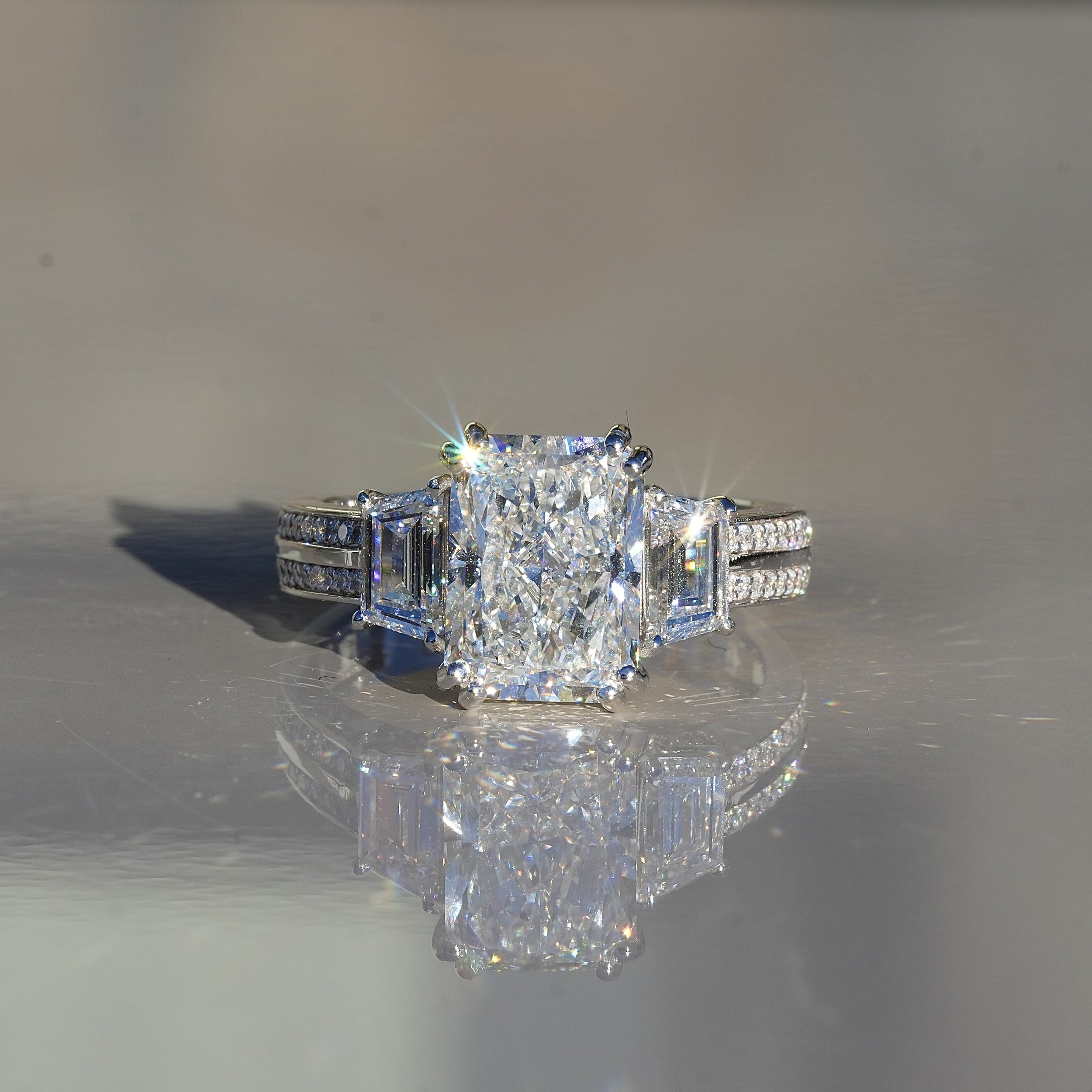Radiant Trapezoid Diamond Ring