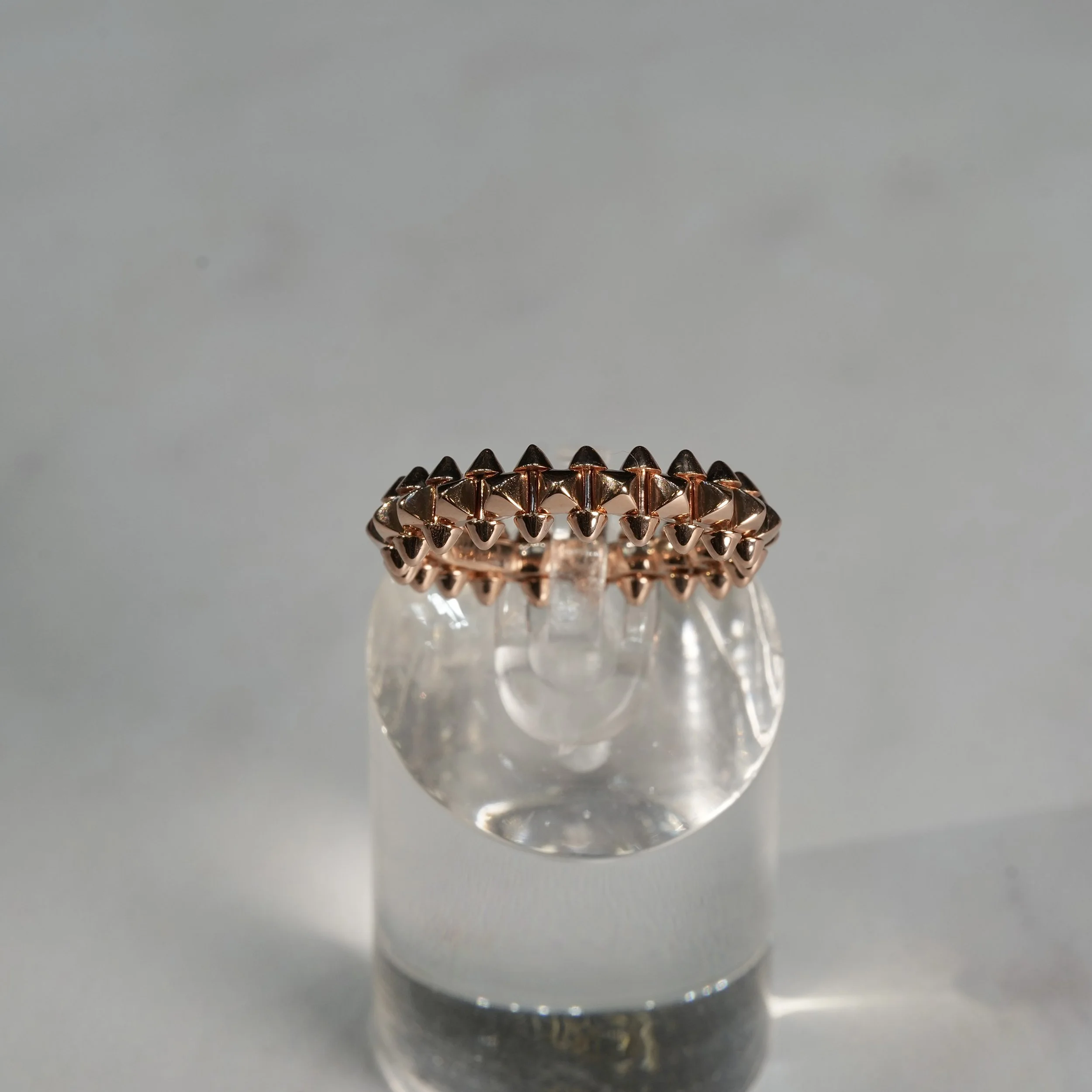 Men's Clash Design Ring in 18ct Rose Gold  – Angeled View | Eighty8Diamonds
