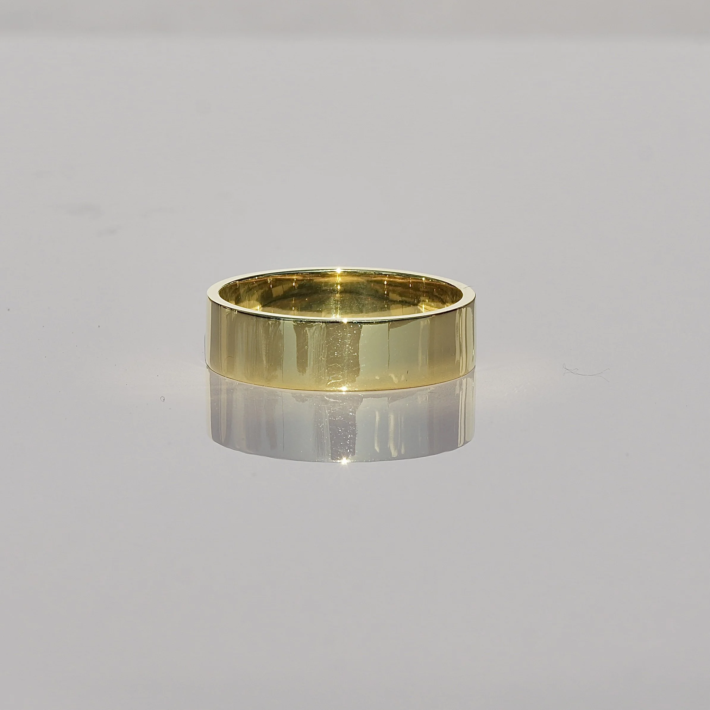 Women's Flat Profile Wedding Ring  5mm in 18ct Yellow Gold – Front View | Eighty8Diamonds