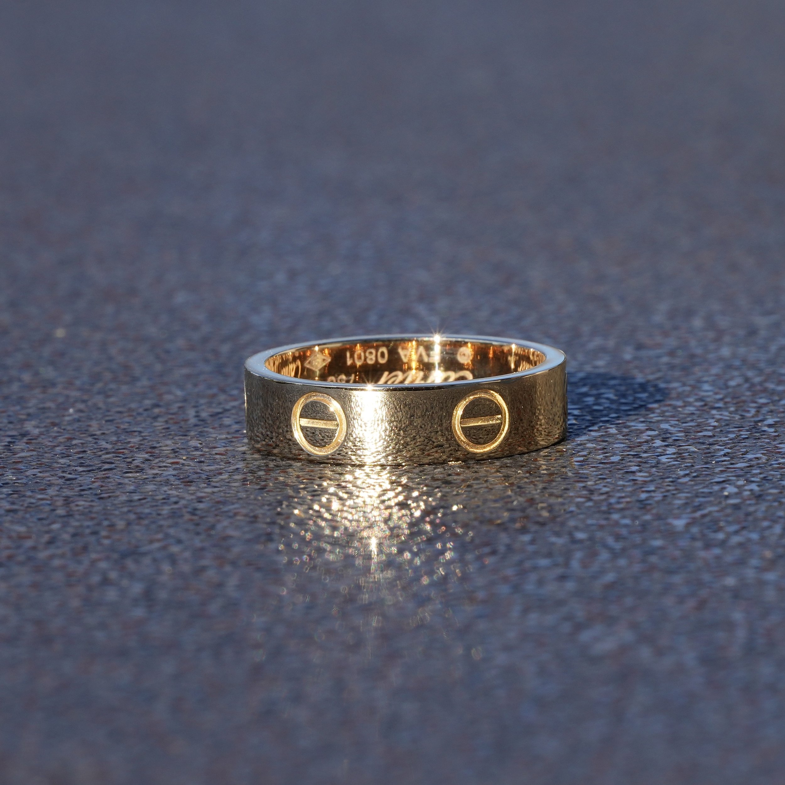 Men's Love Ring Classic Model in 18ct Yellow Gold  –Side View | Eighty8Diamonds