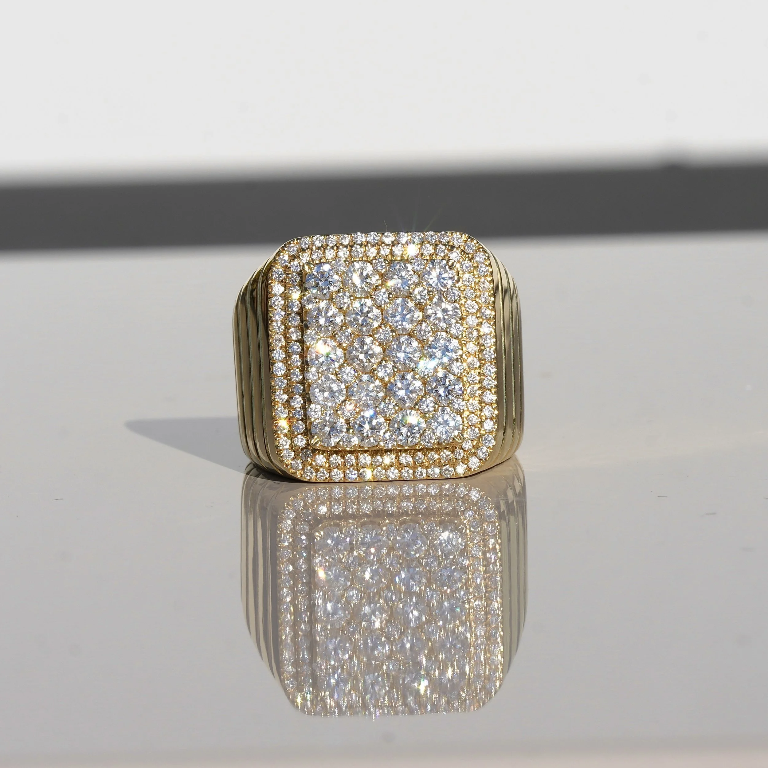 Men's Pave Diamond Square Ring