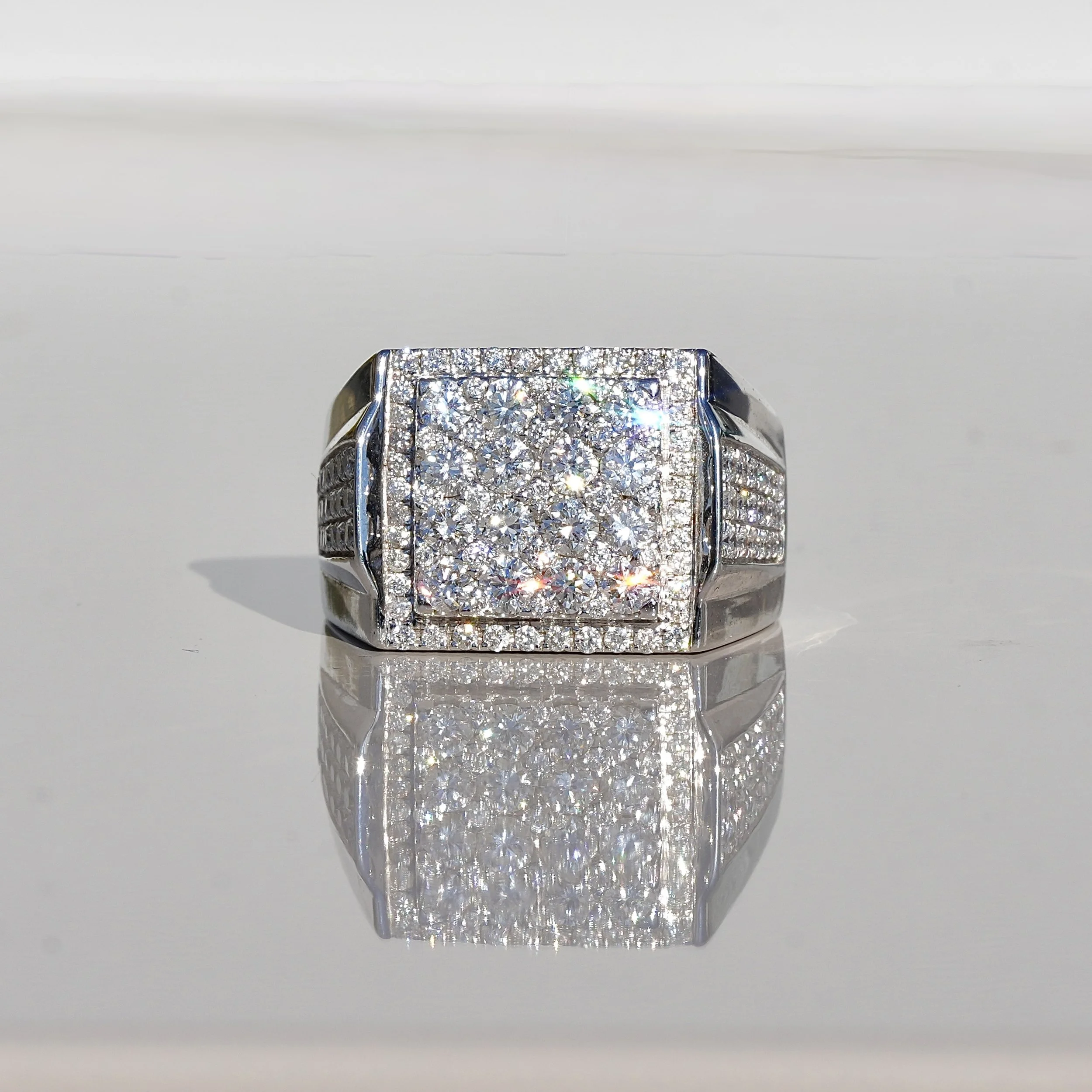 Men's White Gold Diamond Ring