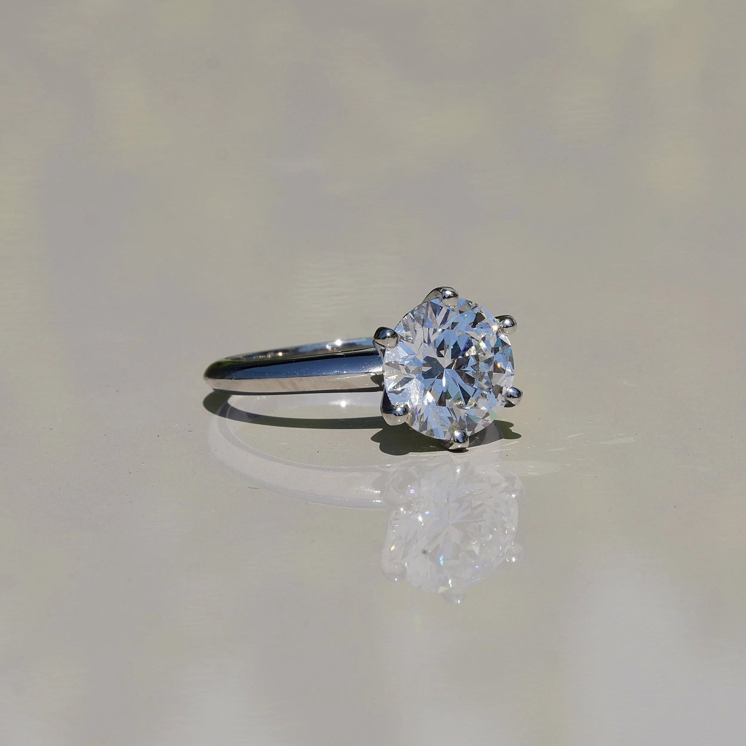 Tiffany Desing Diamond Solitaire Engagement Ring  in Platinum –Box View | Eighty8Diamonds