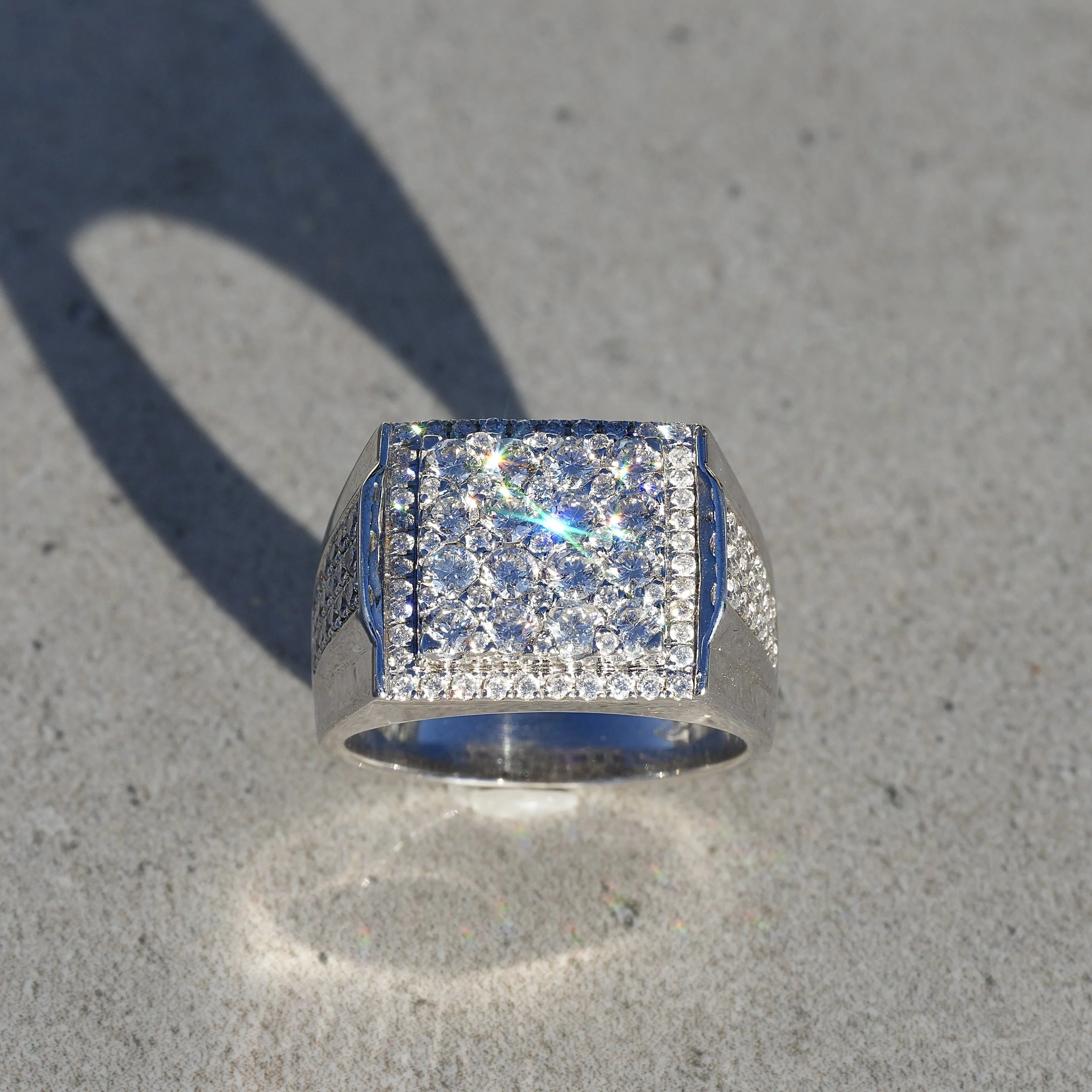 Men's White Gold Diamond Ring
