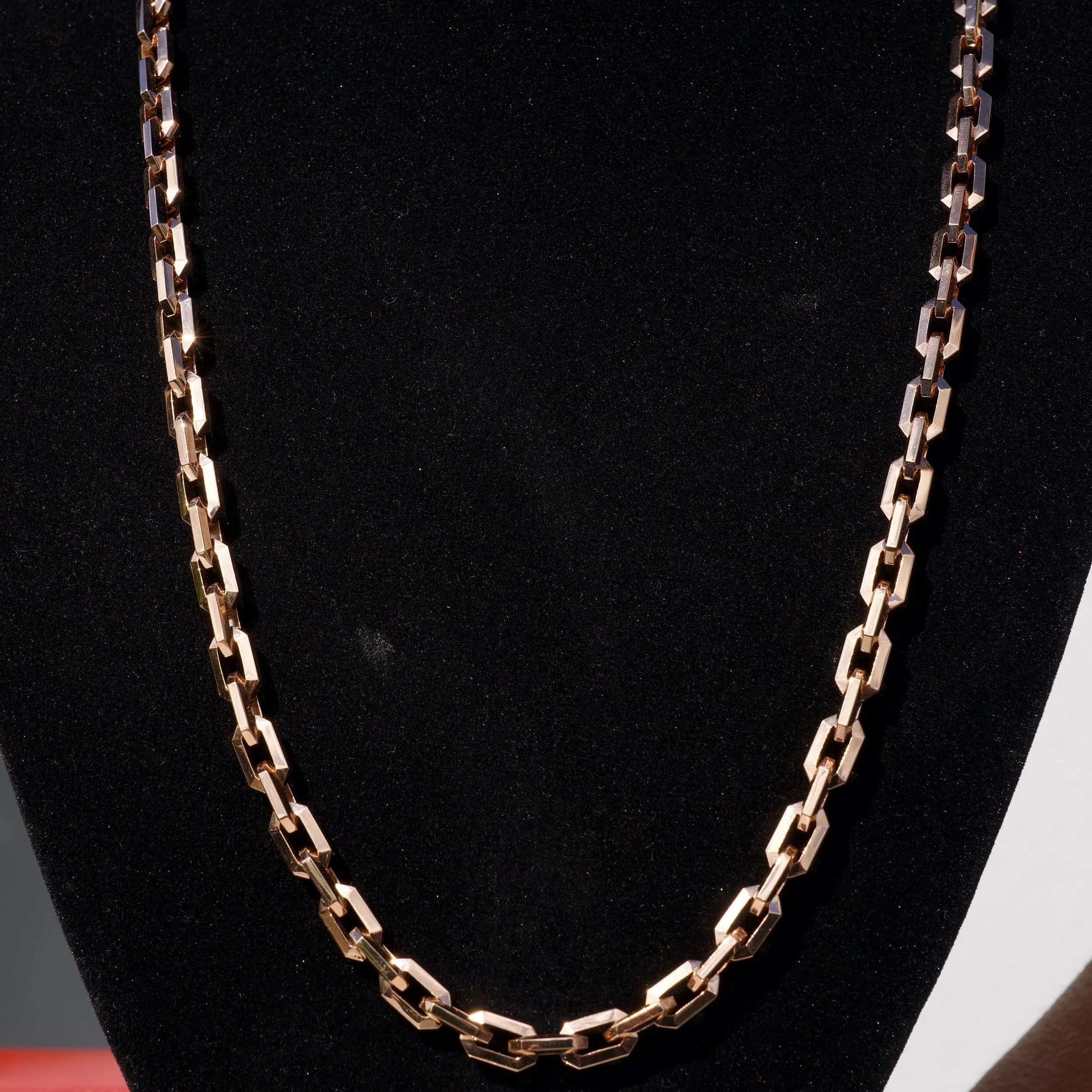 Men’s 18K Rose Gold Anchor Chain 65cm – Back View | Eighty8Diamonds