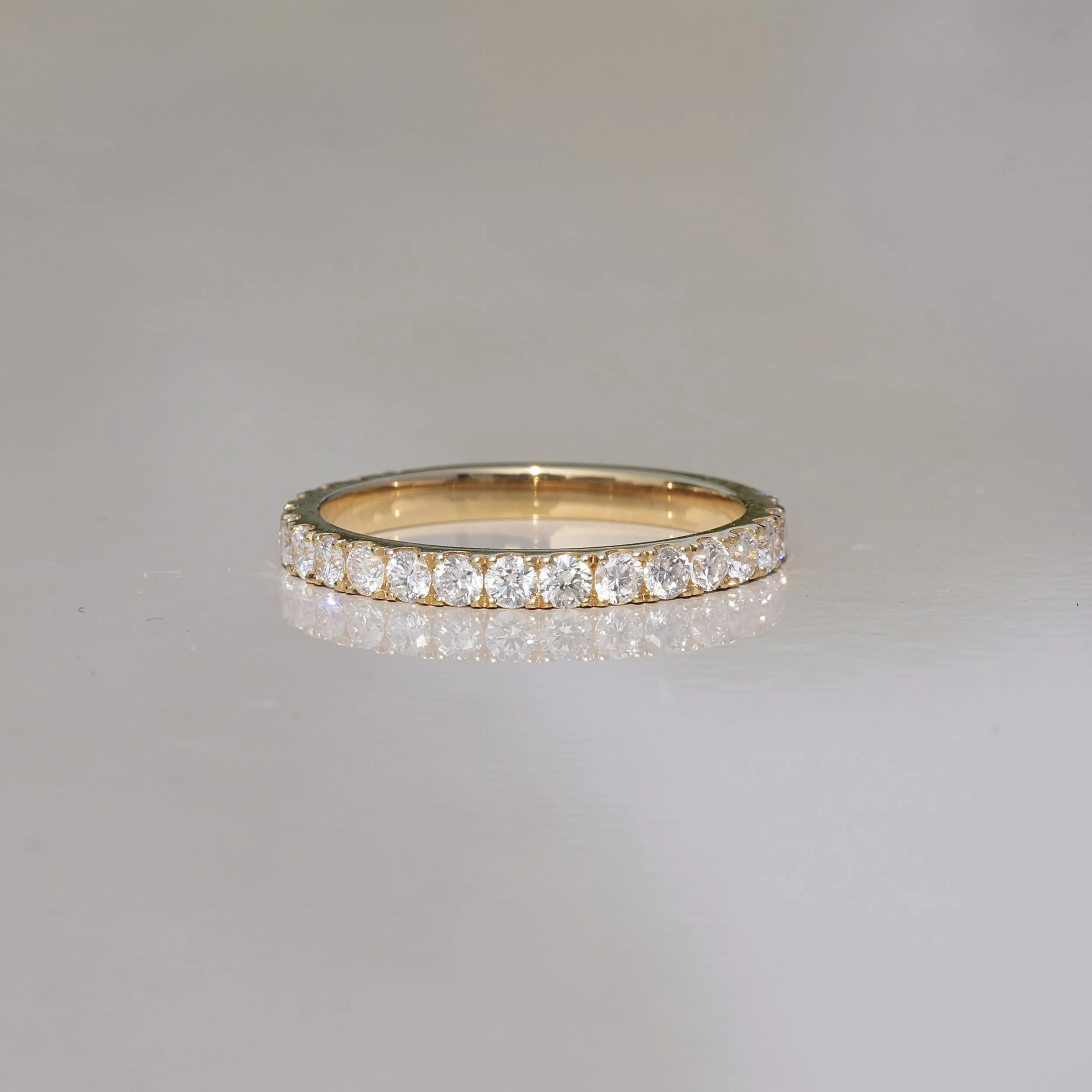 Women's Diamond Wedding Band in 18K Yellow Gold with 0.73ct  Diamonds –Front View | Eighty8Diamonds