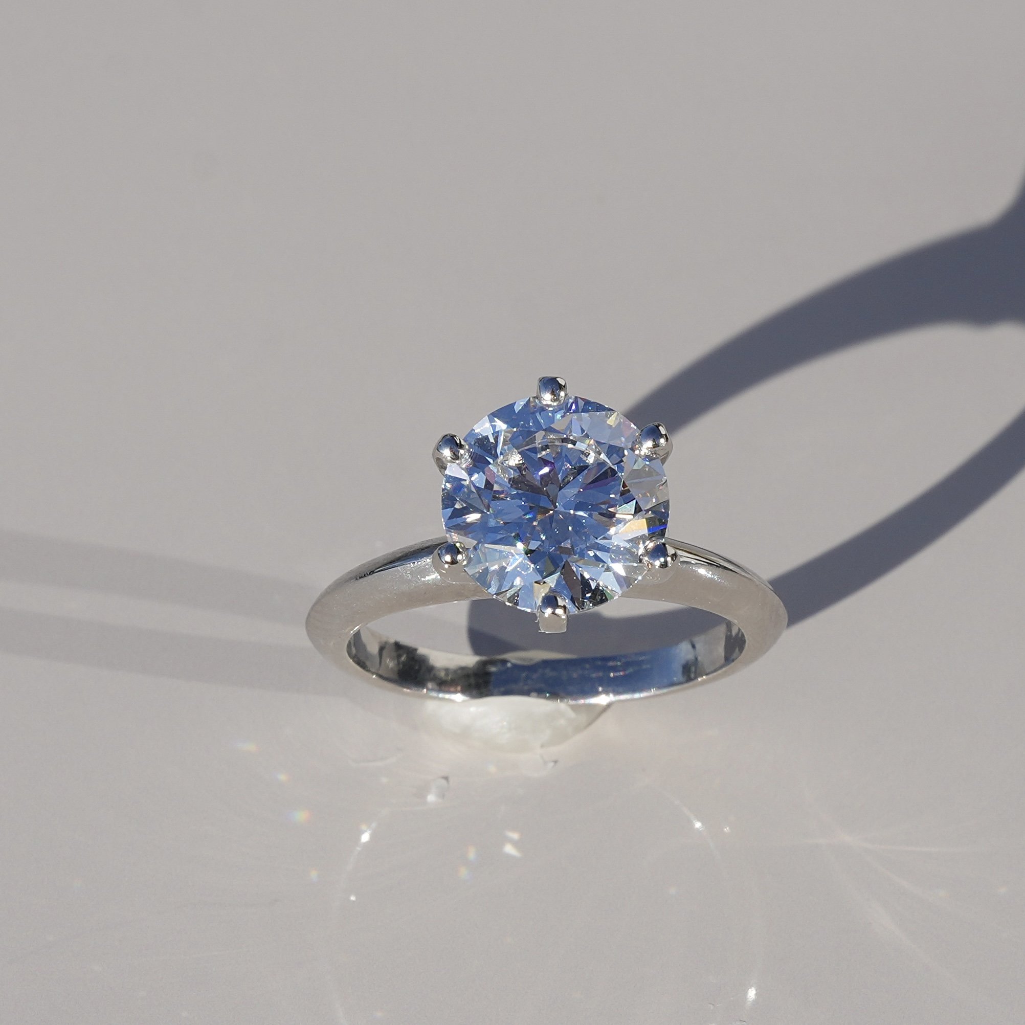 Tiffany Desing Diamond Solitaire Engagement Ring  in Platinum – Box View | Eighty8Diamonds