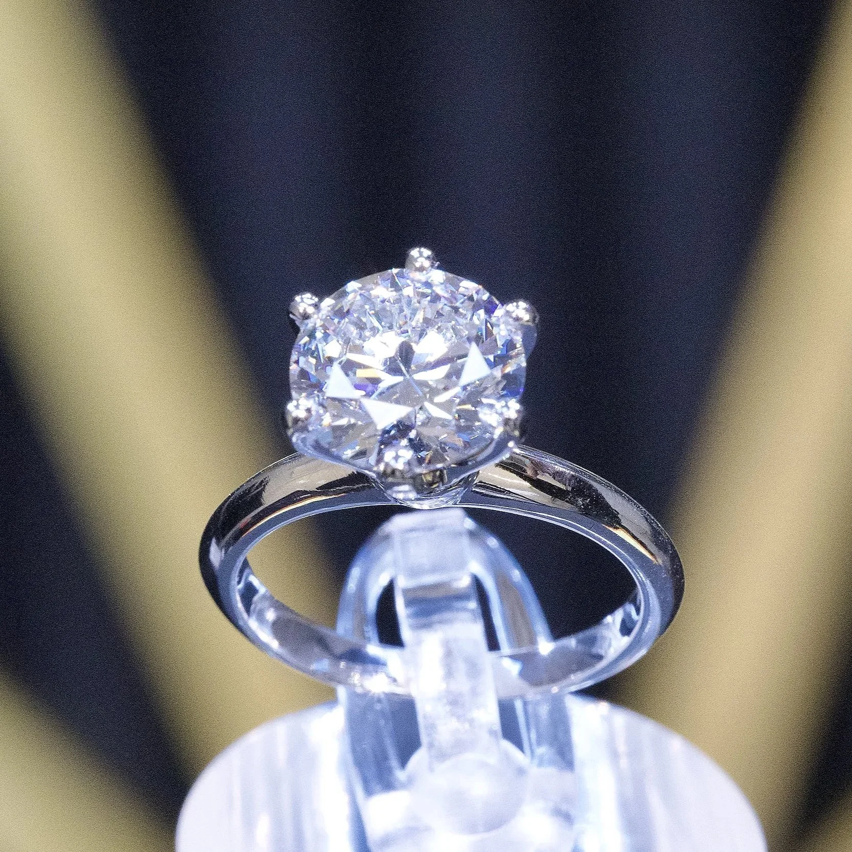 Tiffany Desing Diamond Solitaire Engagement Ring  in Platinum – Front View | Eighty8Diamonds