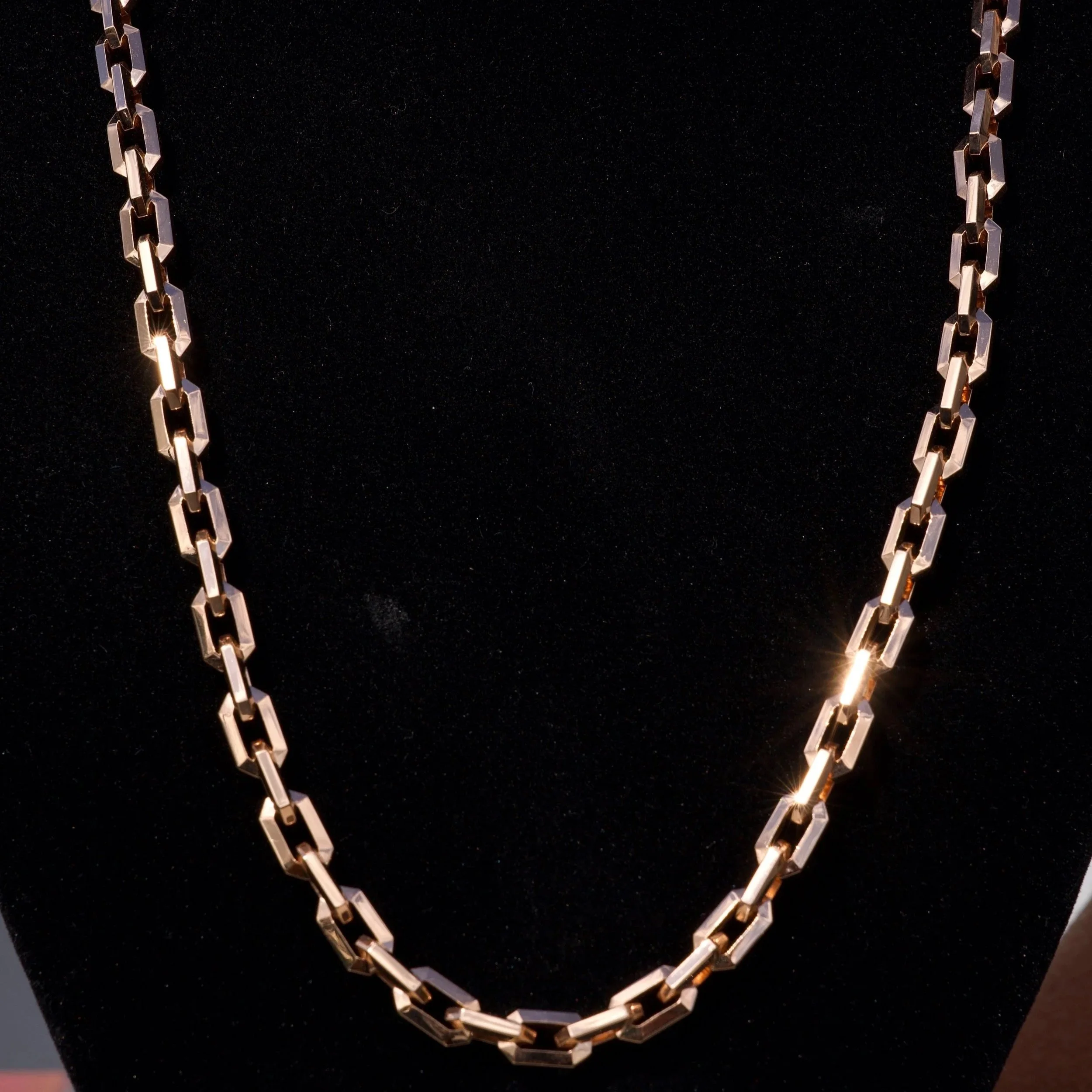 18K Rose Gold Anchor Chain | 65 cm