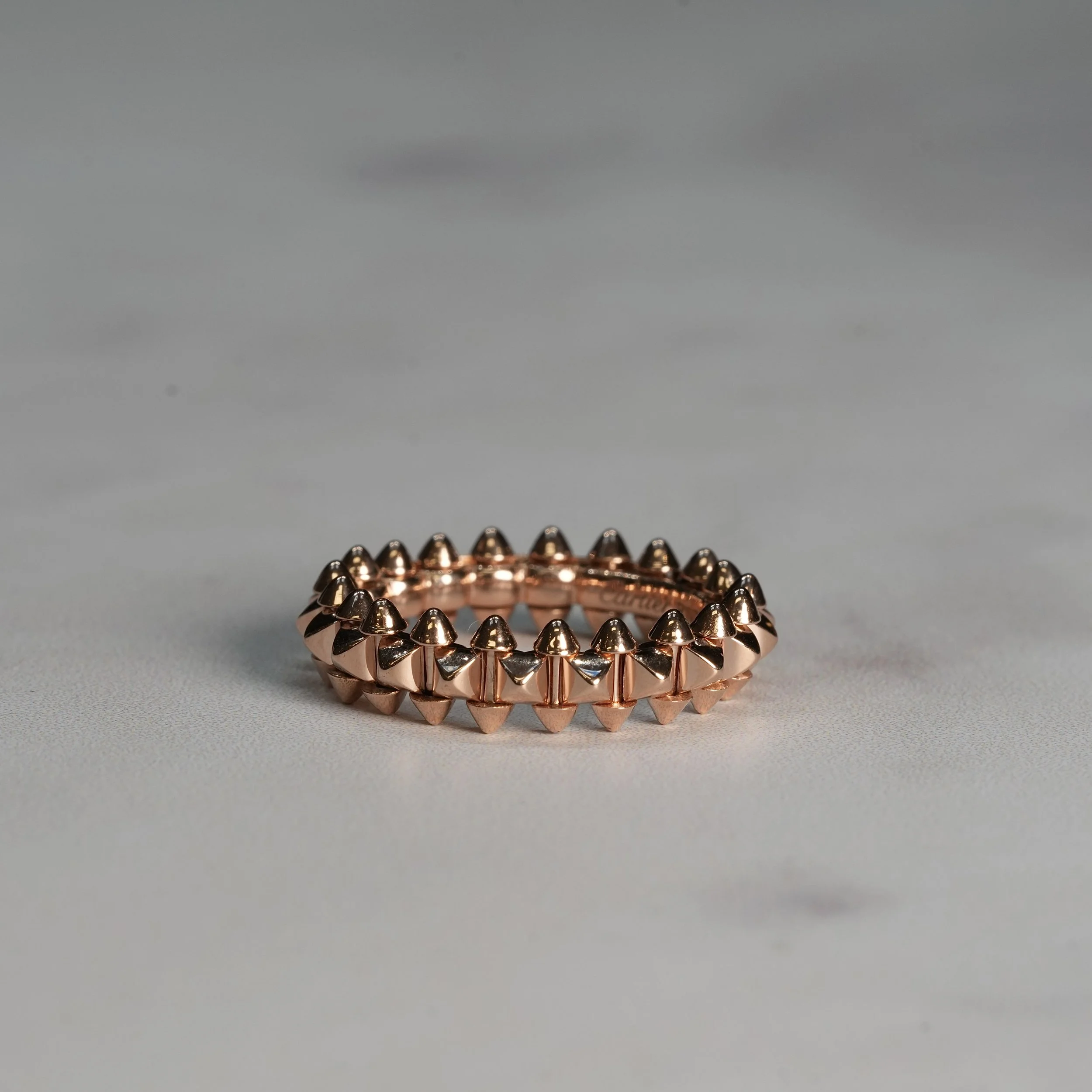 Men's Clash Design Ring in 18ct Rose Gold  – Back View | Eighty8Diamonds