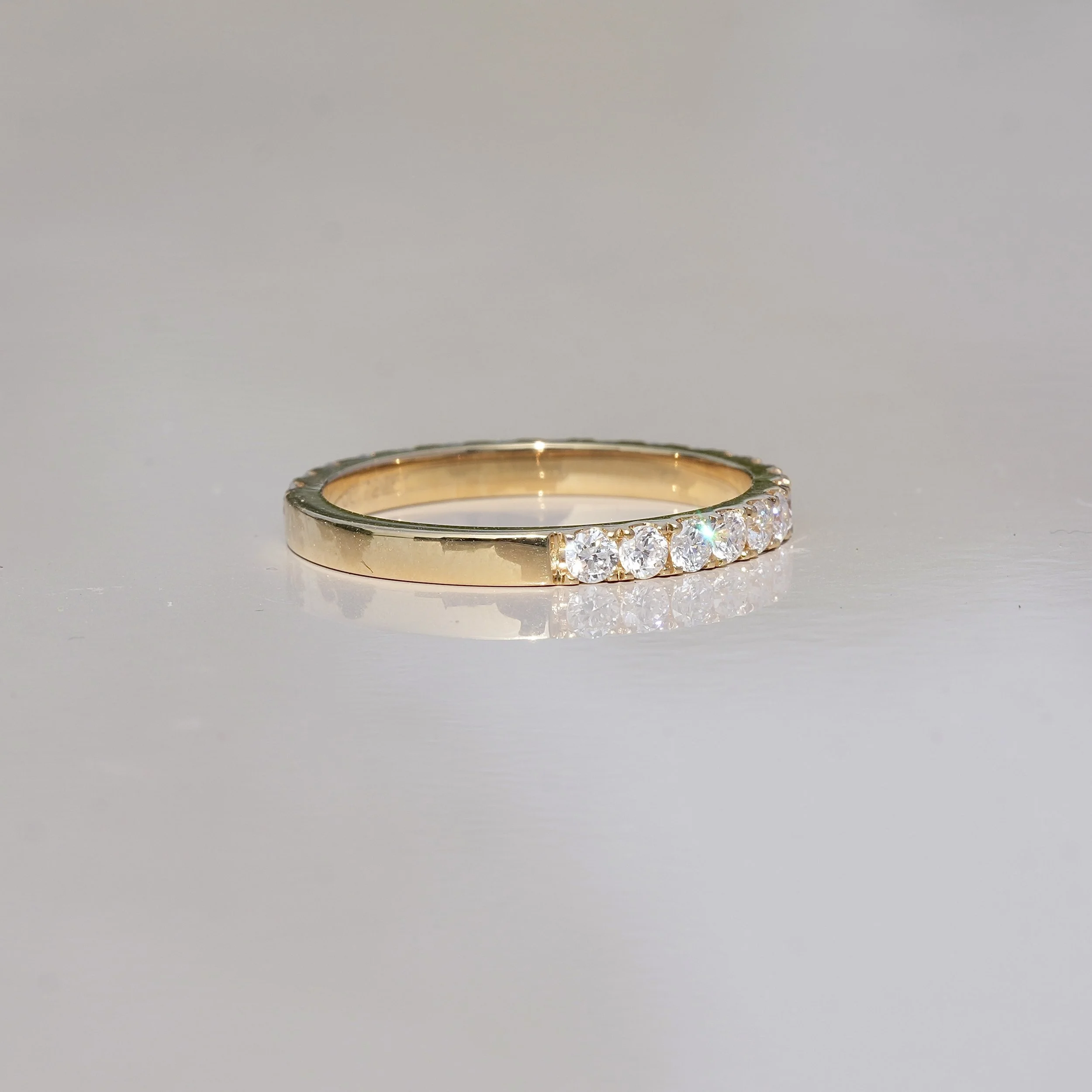 Women's Diamond Wedding Band in 18K Yellow Gold with 0.73ct  Diamonds –Side View | Eighty8Diamonds