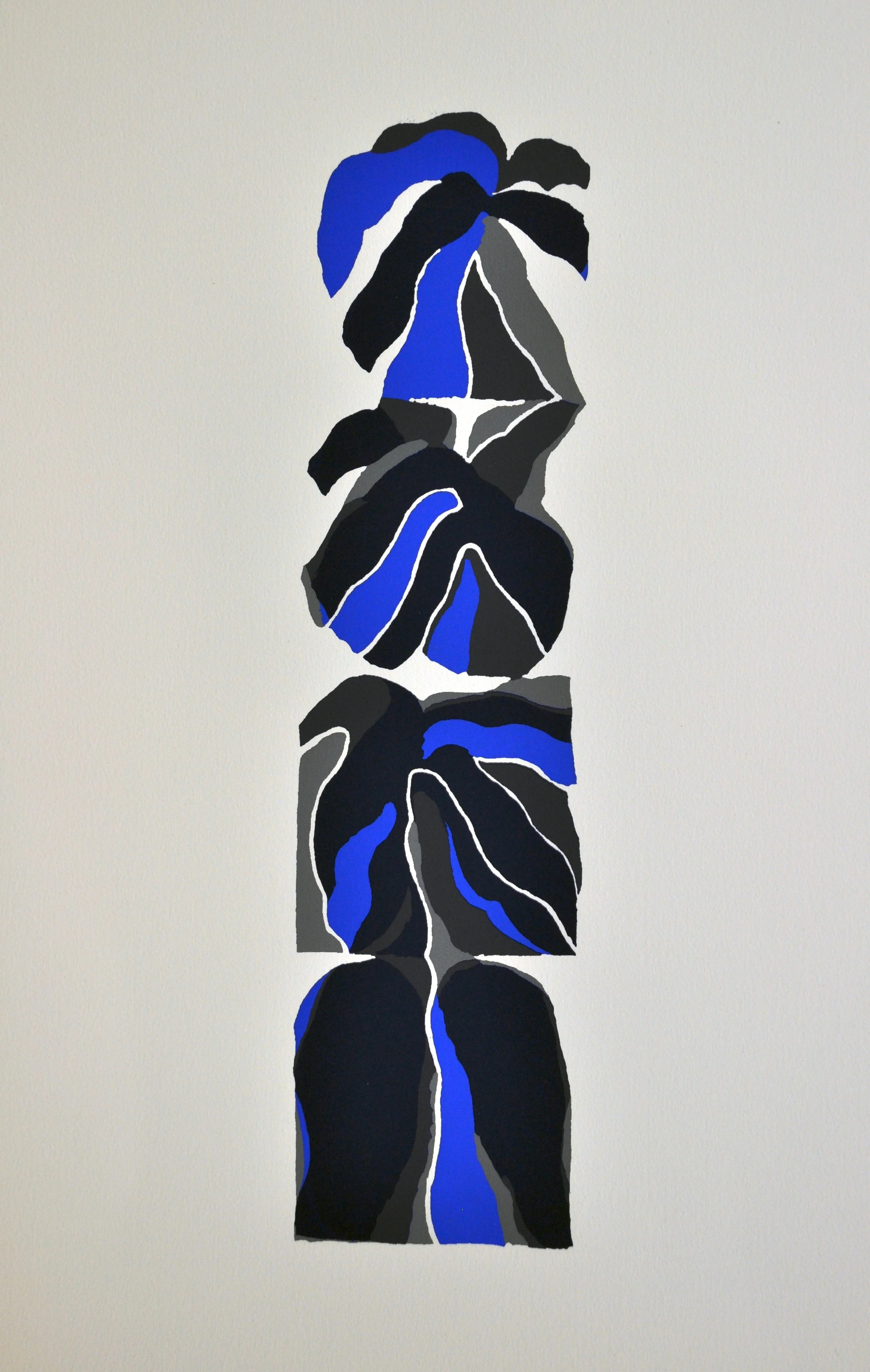 Blue Botanical Totem 4.5 x 18