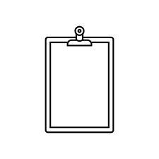 Blank clipboard with paper clip at the top