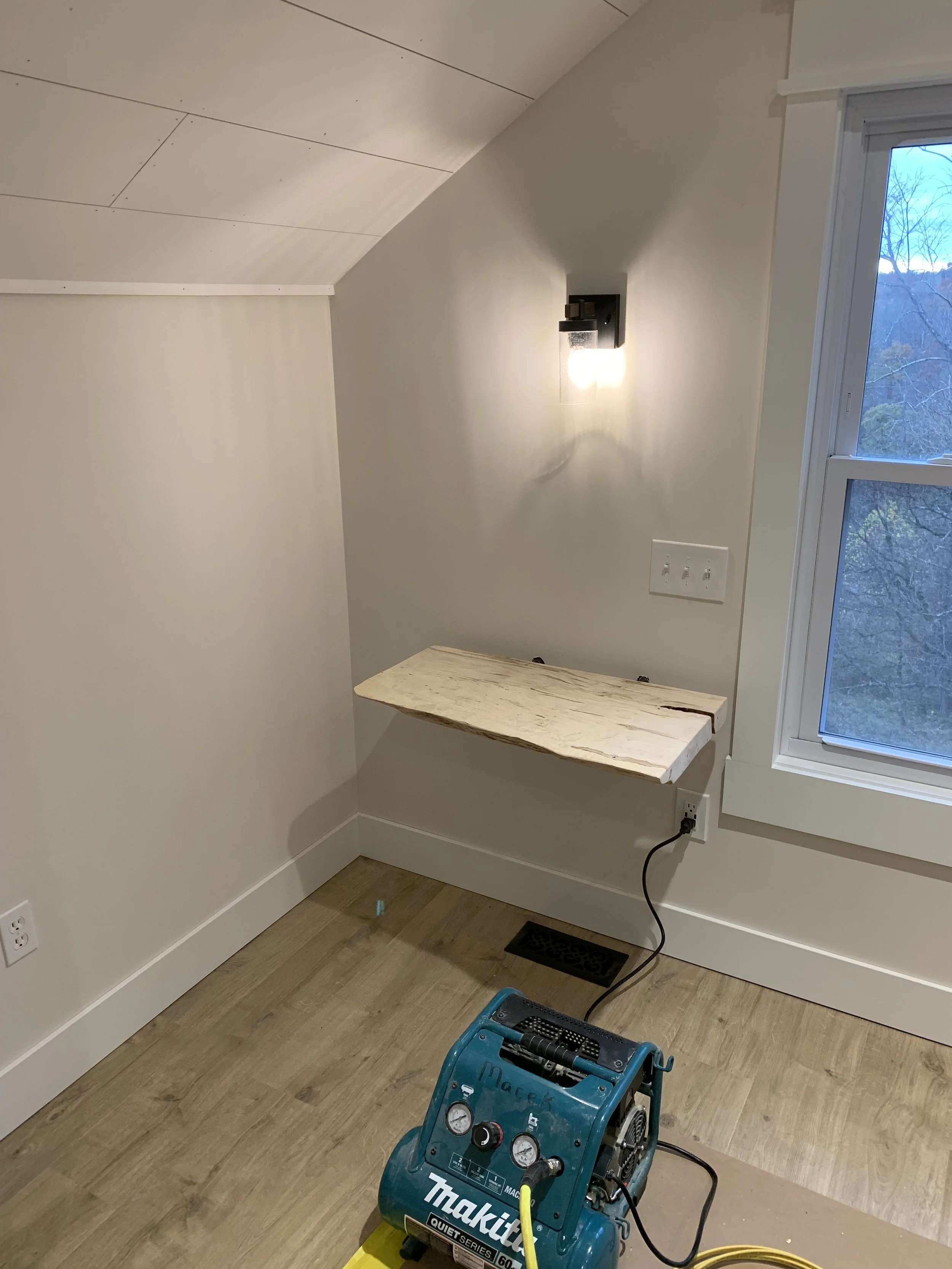 live edge floating bedside table view 1