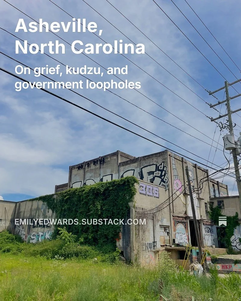 Earlier this month, I drove the van up to Asheville. I wanted to see how my friends were doing nine months after Hurricane Helene and to try to have a &ldquo;classic&rdquo; AVL weekend; as expected, I ended up talking to bartenders, headshop workers,