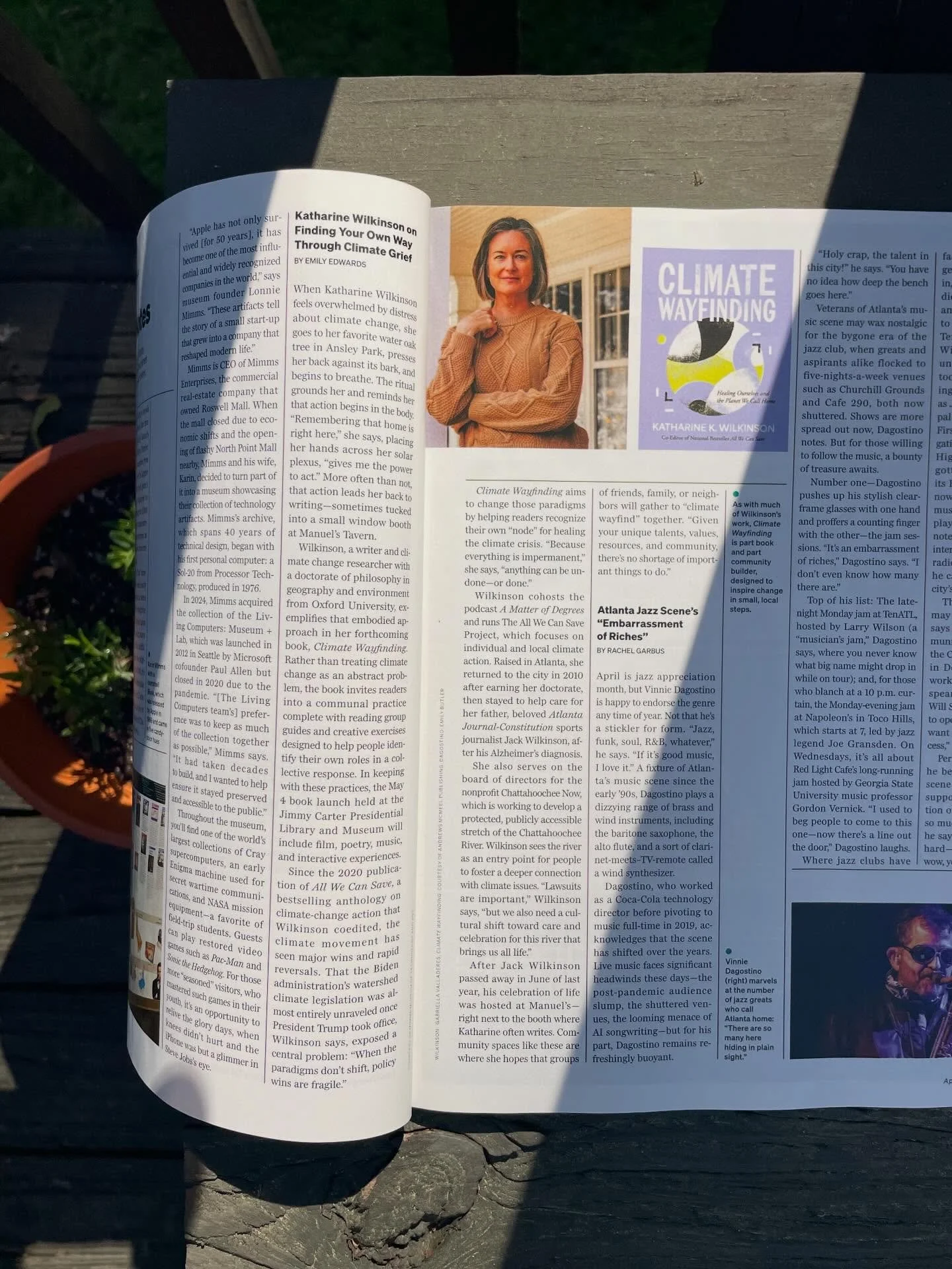 Out in the April issue of @atlantamagazine is my interview with @drkwilkinson, a climate activist, environmental scholar, and Atlanta-based writer who has helped me through some of the deepest diapers of my own climate grief. Her new book, Climate Wa