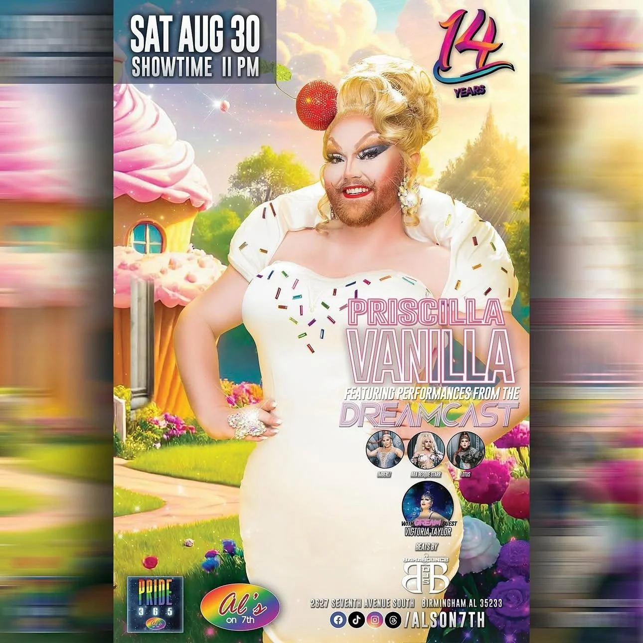 SAT AUG 30! DREAM Guests take the stage: @priscilla.vanilla + @v1x_taylor! Featuring performances from the #DREAMCAST + beats by@bamabouncedjs.
Showtime 11 pm!
#bamabounce #bamabouncedjs #djse7en #djnakaifma #birminghamal #Urvibein25 #LiveIn25 #bir