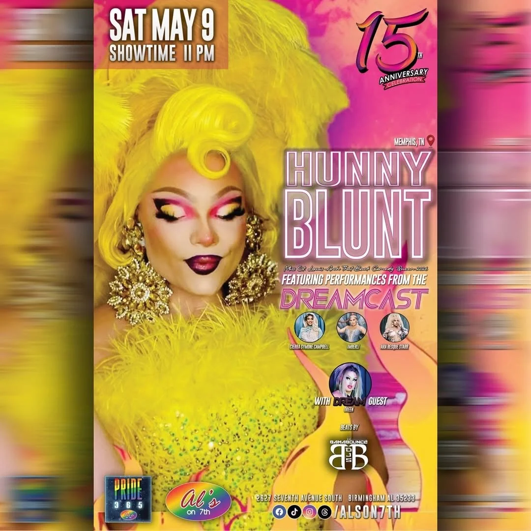 SAT MAY 9! Hailing from Memphis, Miss St. Louis Arch That Back Comedy Queen 2026 @hunblun takes the stage! Featuring performances from the #DREAMCAST with DREAM Guest @call.me.greenn ! Beats by @bamabouncedjs. Showtime 11 pm. #alson7th #showplacewith