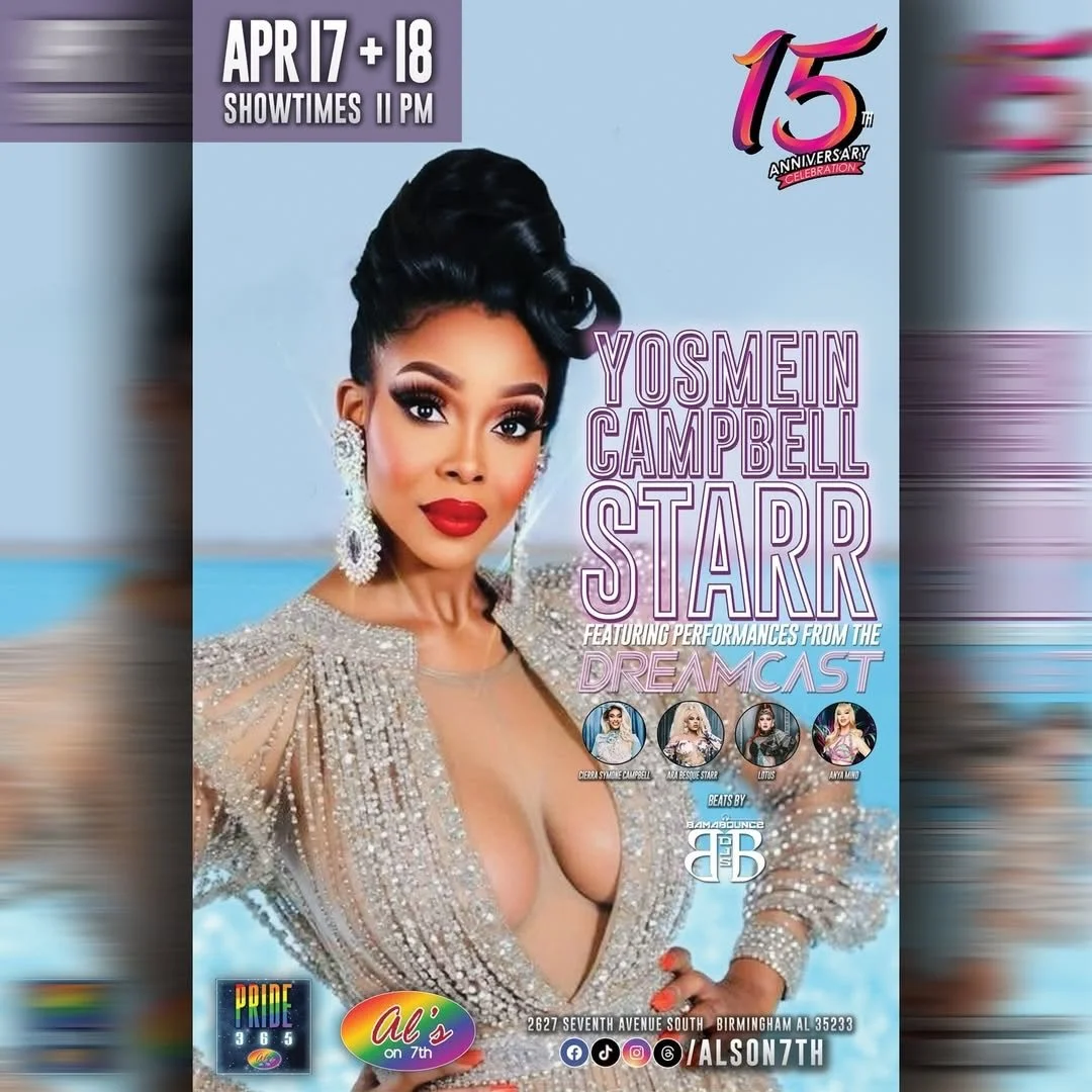 FRI APR 17 + SAT APR 18! Yosmein Campbell Starr takes the stage! 

Featuring performances from the #DREAMCAST + beats by @bamabouncedjs. Showtimes 11 pm. 

#alson7th #showplacewithspace #wedodraghere #comepartywithus
