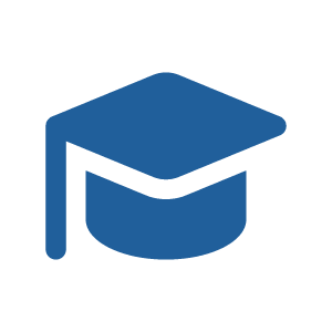 blue graduation cap icon