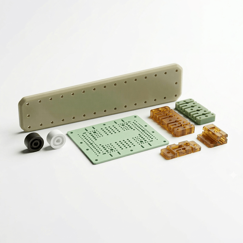 RF & Microwave components - G10 insulator bar, coaxial insulators, circuit board, ultem connector insulators, G10 connector