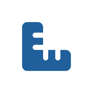 blue right angle ruler icon