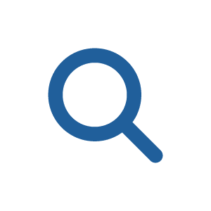 blue magnifying glass icon