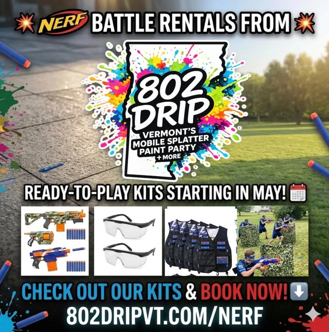 🎯 LEVEL UP YOUR NEXT EVENT! 🎯
You already know 802 Drip for bringing the messiest, most colorful mobile splatter paint parties to Vermont... but starting this MAY, we&rsquo;re locking and loading a whole new way to play!
We are officially launching