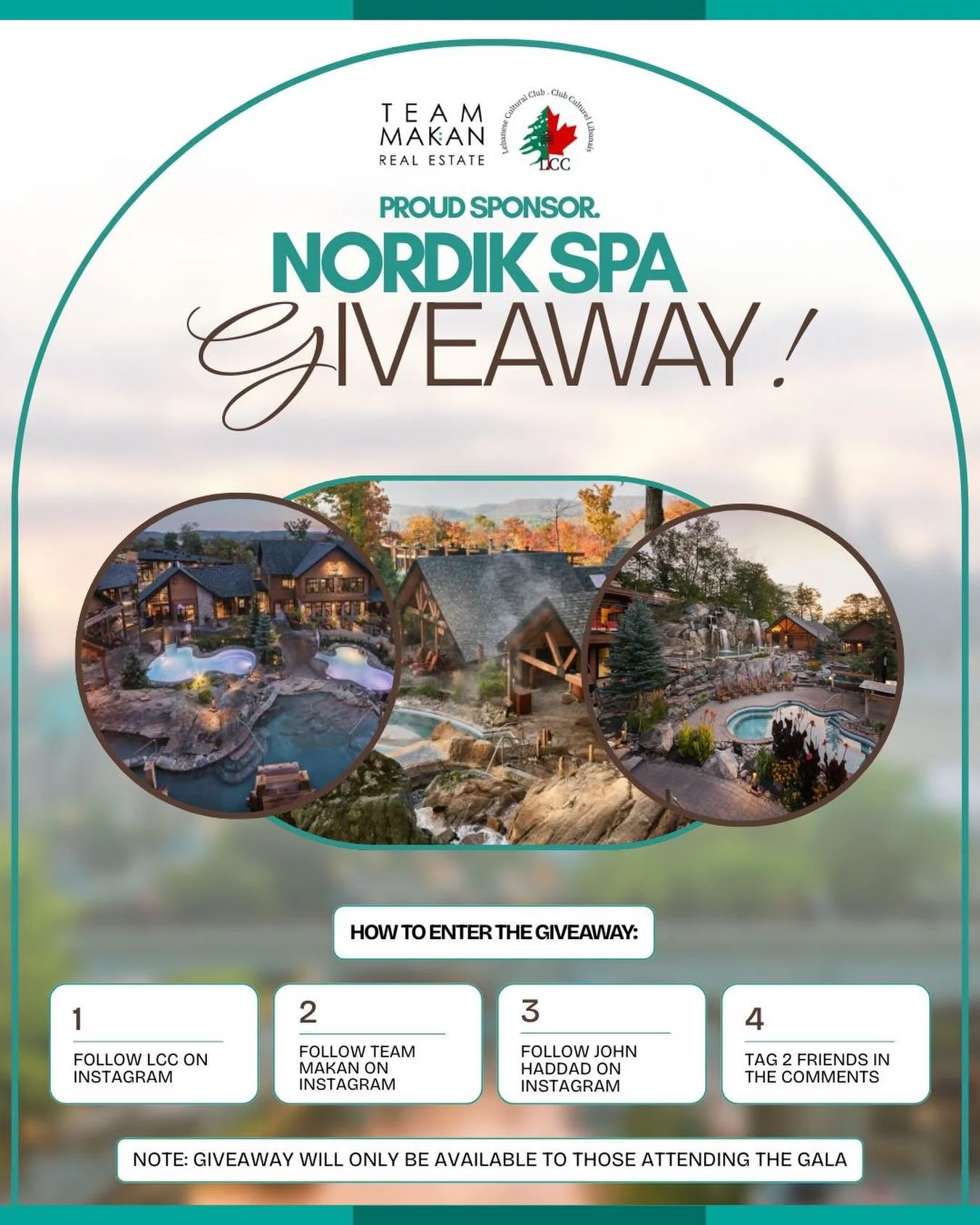✨ GIVEAWAY TIME! ✨
We&rsquo;ve teamed up with @teammakan.ca to bring you an exclusive @nordikchelsea Spa prize!🤩
Follow the steps + tag your besties to enter!✨

Must be attending the Gala to win.

#uottawa #lccgala #lebaneseinottawa #nordikspa #give
