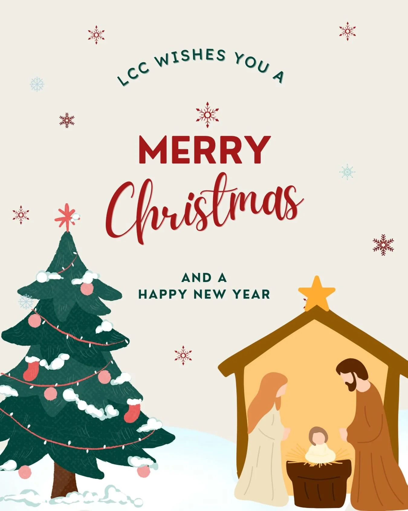 The LCC family wishes a Merry Christmas to all who celebrate! May your holidays be filled with joy, love, and peace, and may the new year bring endless blessings❤️🎄✨