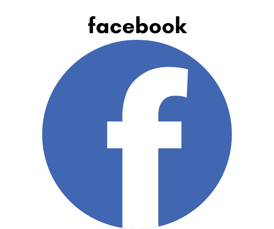 Facebook logo with a white lowercase 'f' on a blue circular background.
