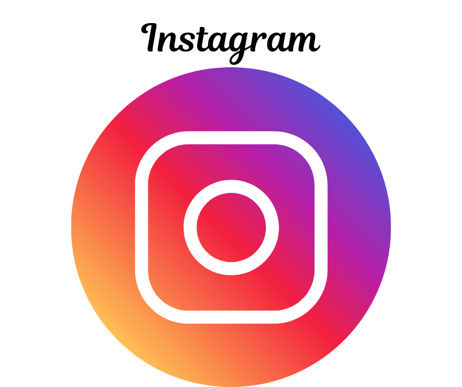 Instagram logo with a white outline on a colorful gradient background of purple, pink, orange, and yellow.