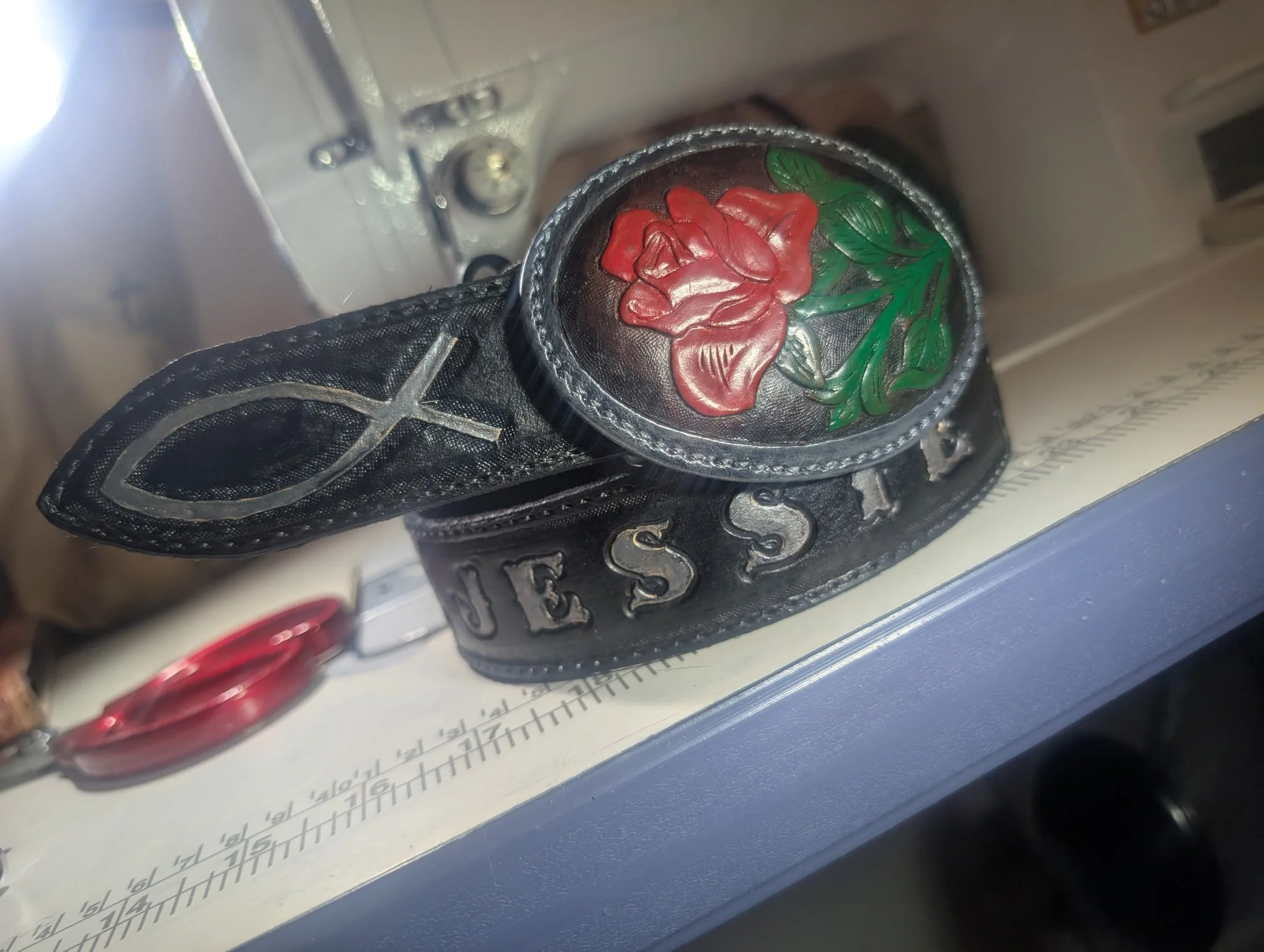 Cowhide belt with personalization