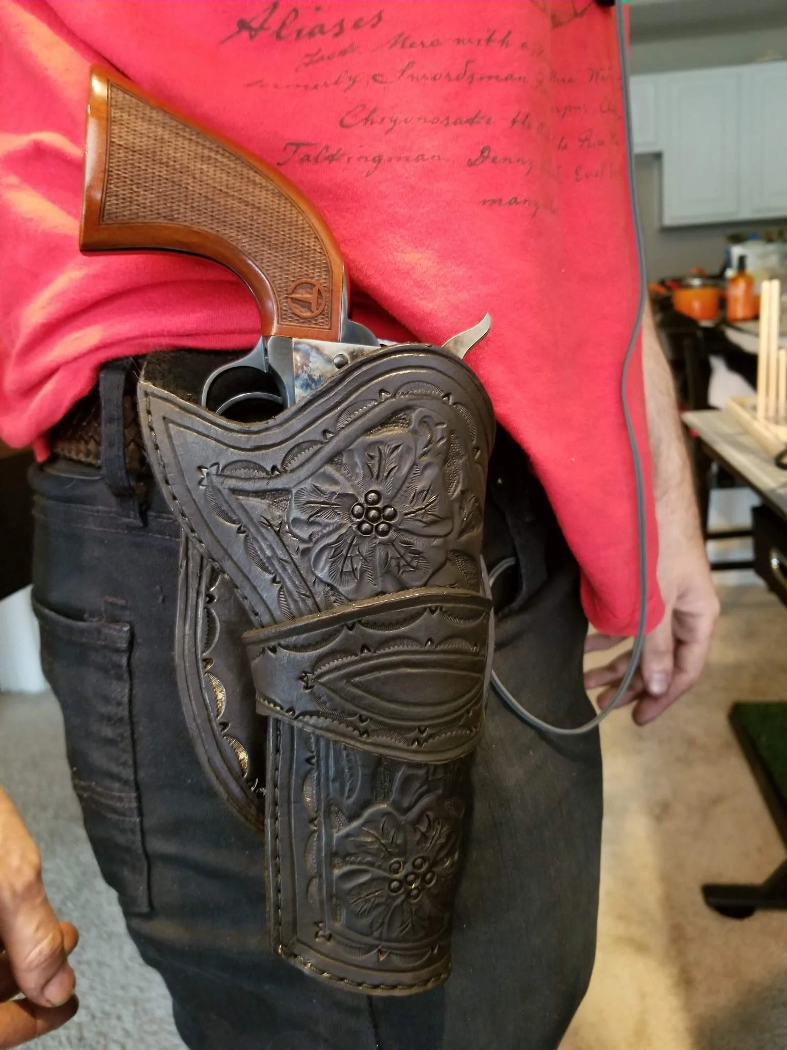 Custom western revolver holster