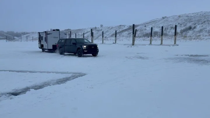 We made it! The ice house is on the lake and catching fish. We had a fun first day setting up and dialing it in. We have a few available dates left in January, but February and March are getting booked up! 
Visit our website to view availability and 