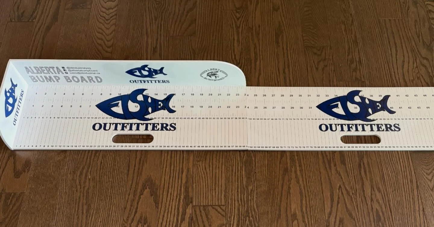 We ordered a few custom bump boards from @idindustrialyeg Alberta Bumpboard. If you&rsquo;re looking for a great way to measure your fish, you need to get one of these. Lightweight, foldable and affordable. 

#albertabumpboard #bumpboardsdontlie #fis