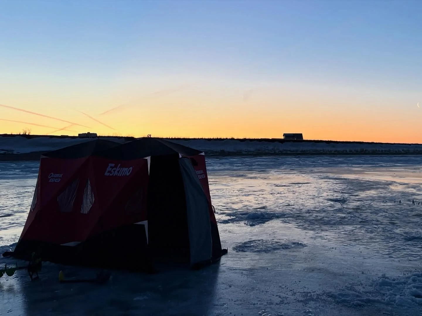 We had a super fun day hosting @r3constructionyxe yesterday. The weather was incredible and so was the fishing. Flags and jaw jackers were going off all day. Took a break at noon for some slow cooker chili and a quick game of shinny. Lots of fish wer