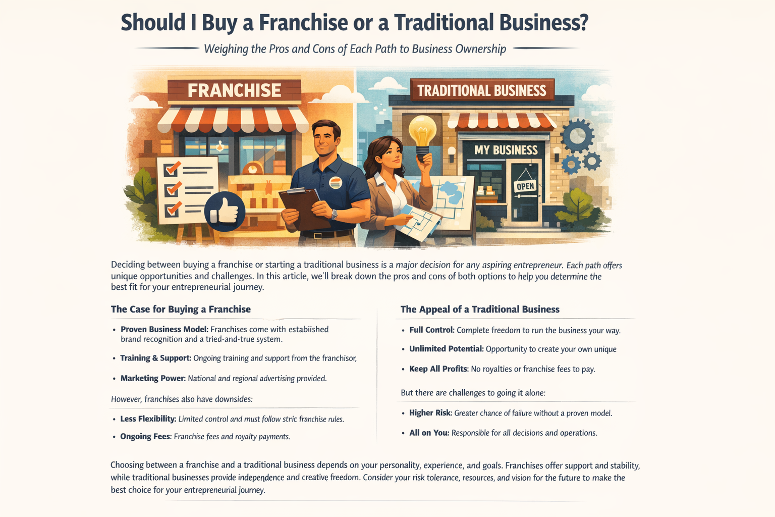 Should I Buy a Franchise or a Traditional Business?