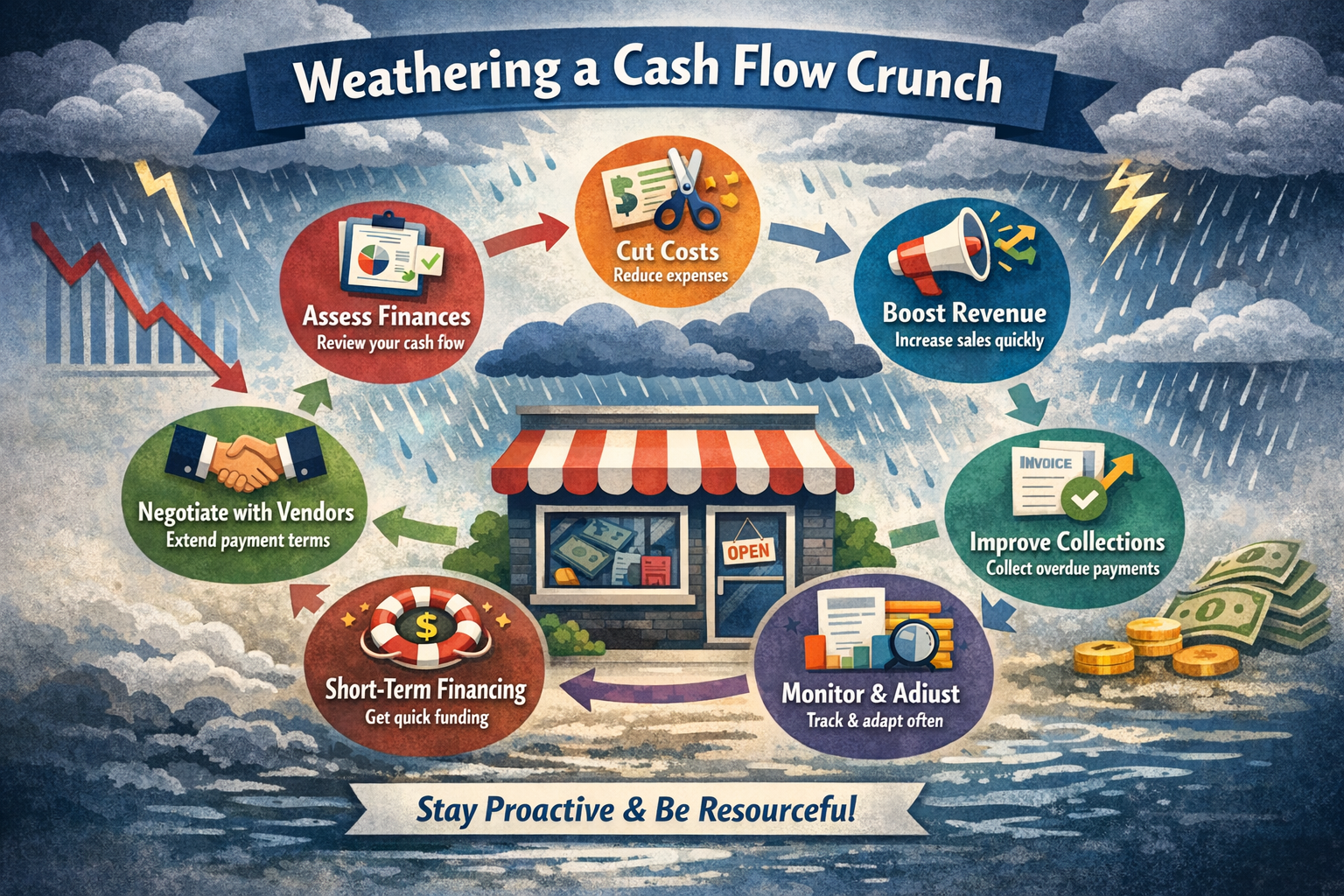 My Small Business Is Having a Cash Flow Crunch. What Can I Do to Weather the Storm?