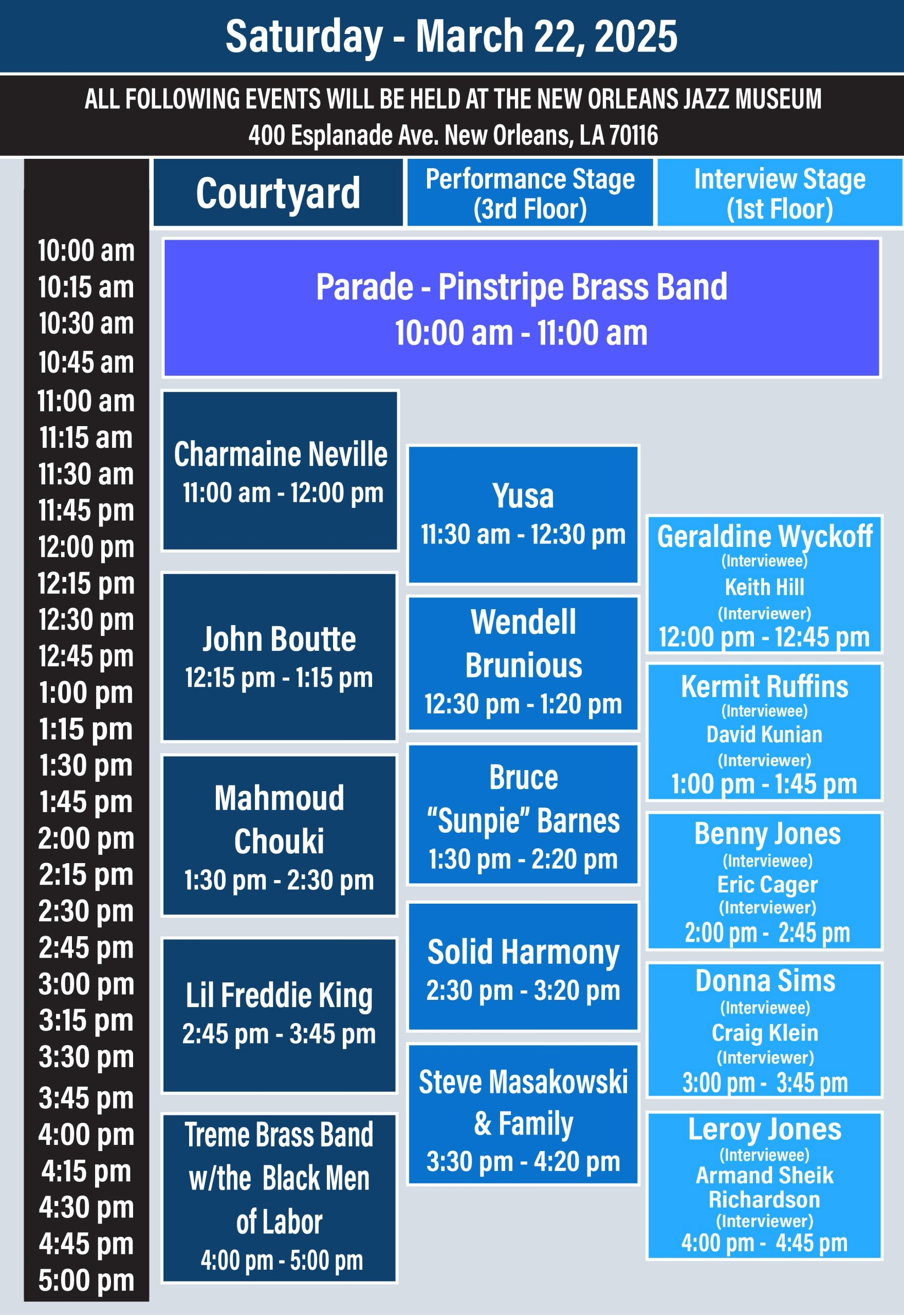 Danny Barker Festival Schedule.png