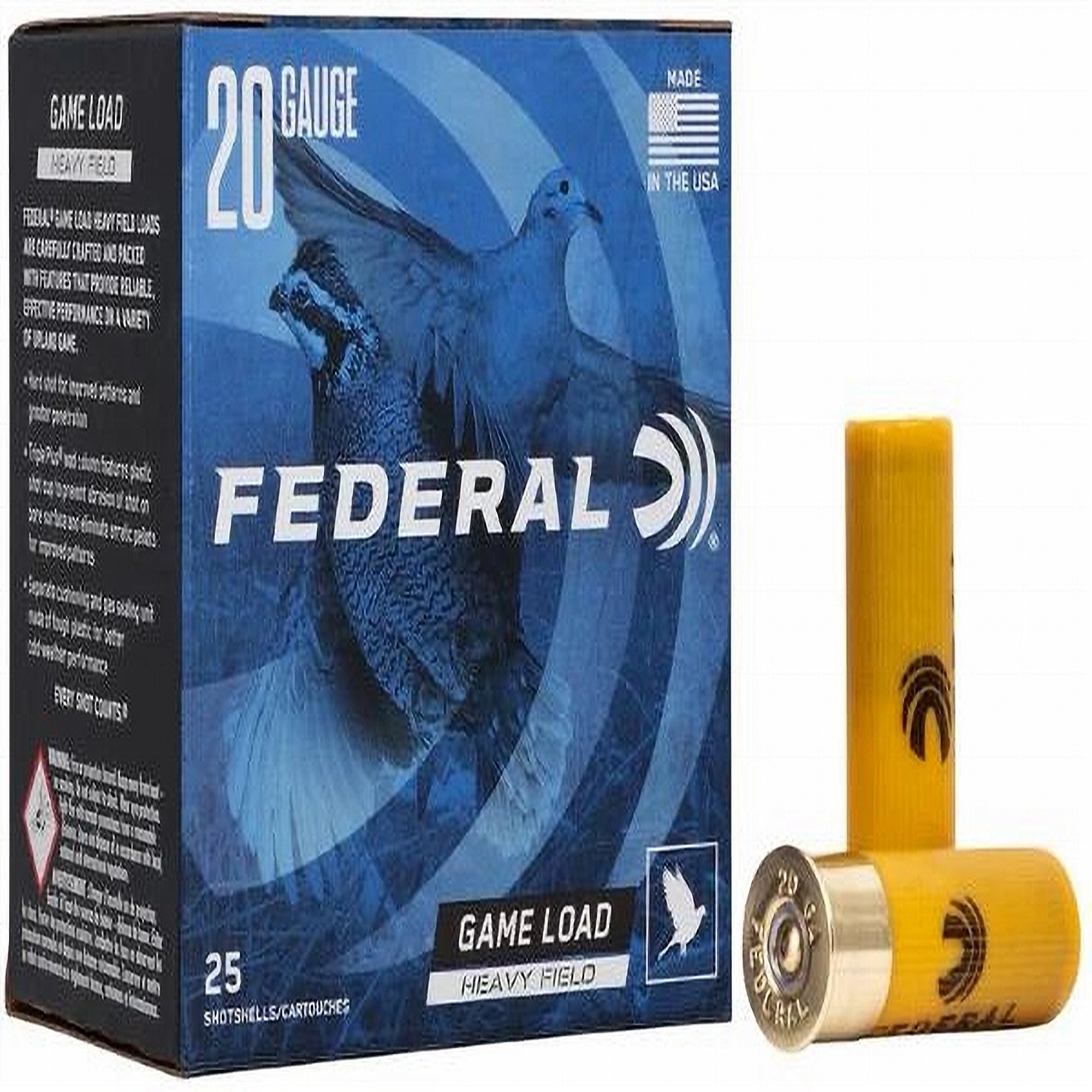 Federal Game Load 20 Gauge 2-3/4 in #6 1oz Heavy Field - 25 ROUNDS